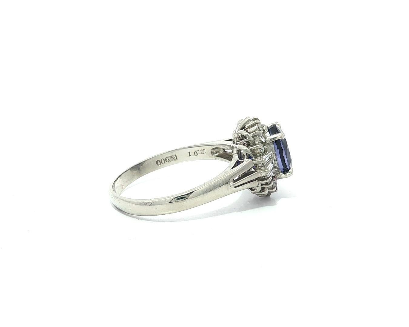 Platin GIA 3,42ctw keine Hitze Ceylon Farbwechsel Saphir w / Diamant Halo Ring im Angebot 8