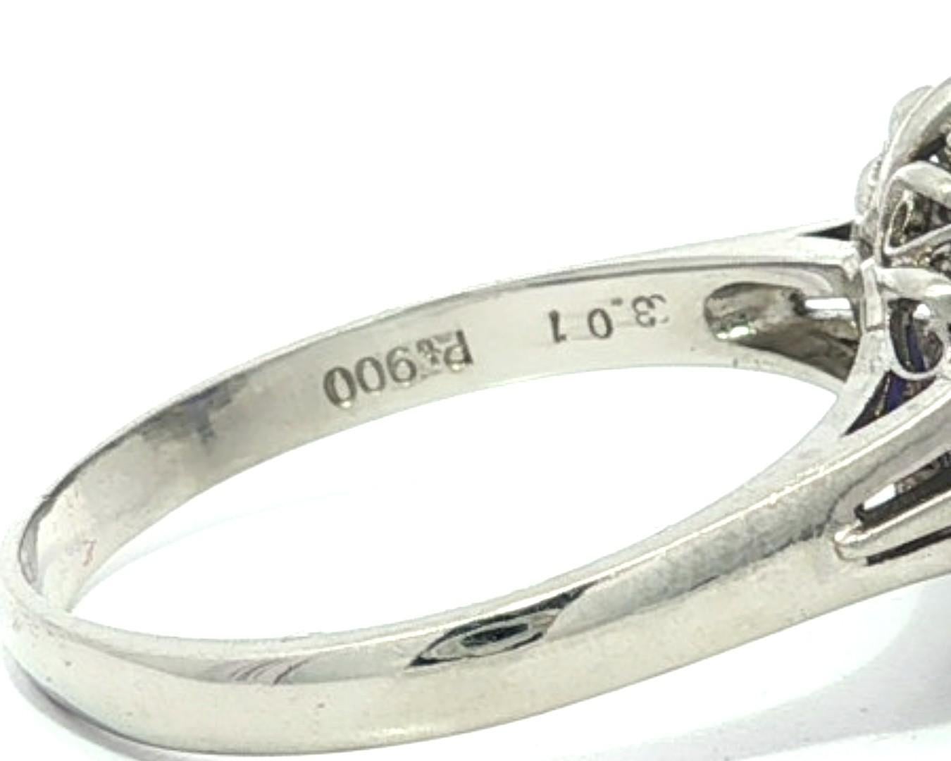 Platin GIA 3,42ctw keine Hitze Ceylon Farbwechsel Saphir w / Diamant Halo Ring im Angebot 9