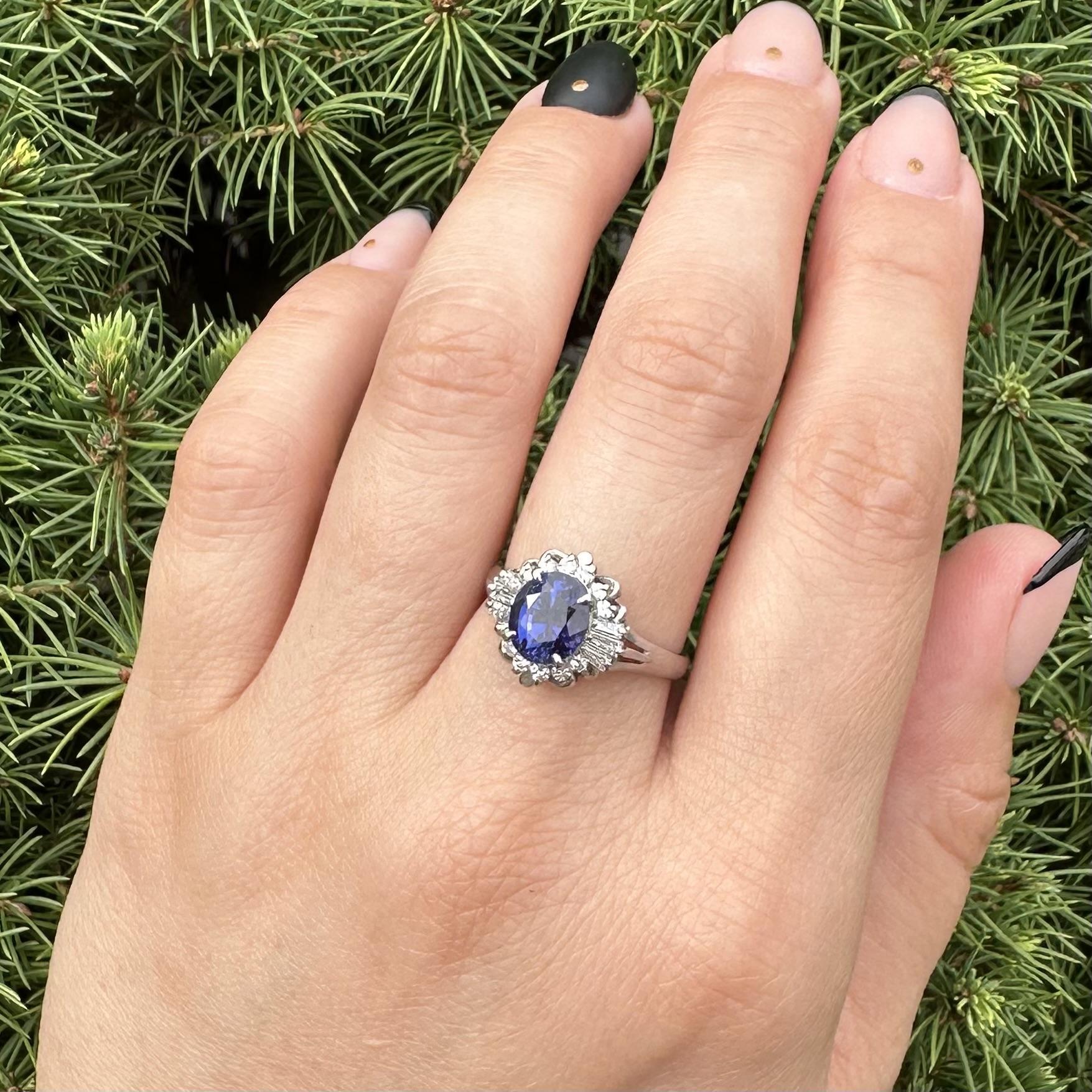 Platin GIA 3,42ctw keine Hitze Ceylon Farbwechsel Saphir w / Diamant Halo Ring im Angebot 15