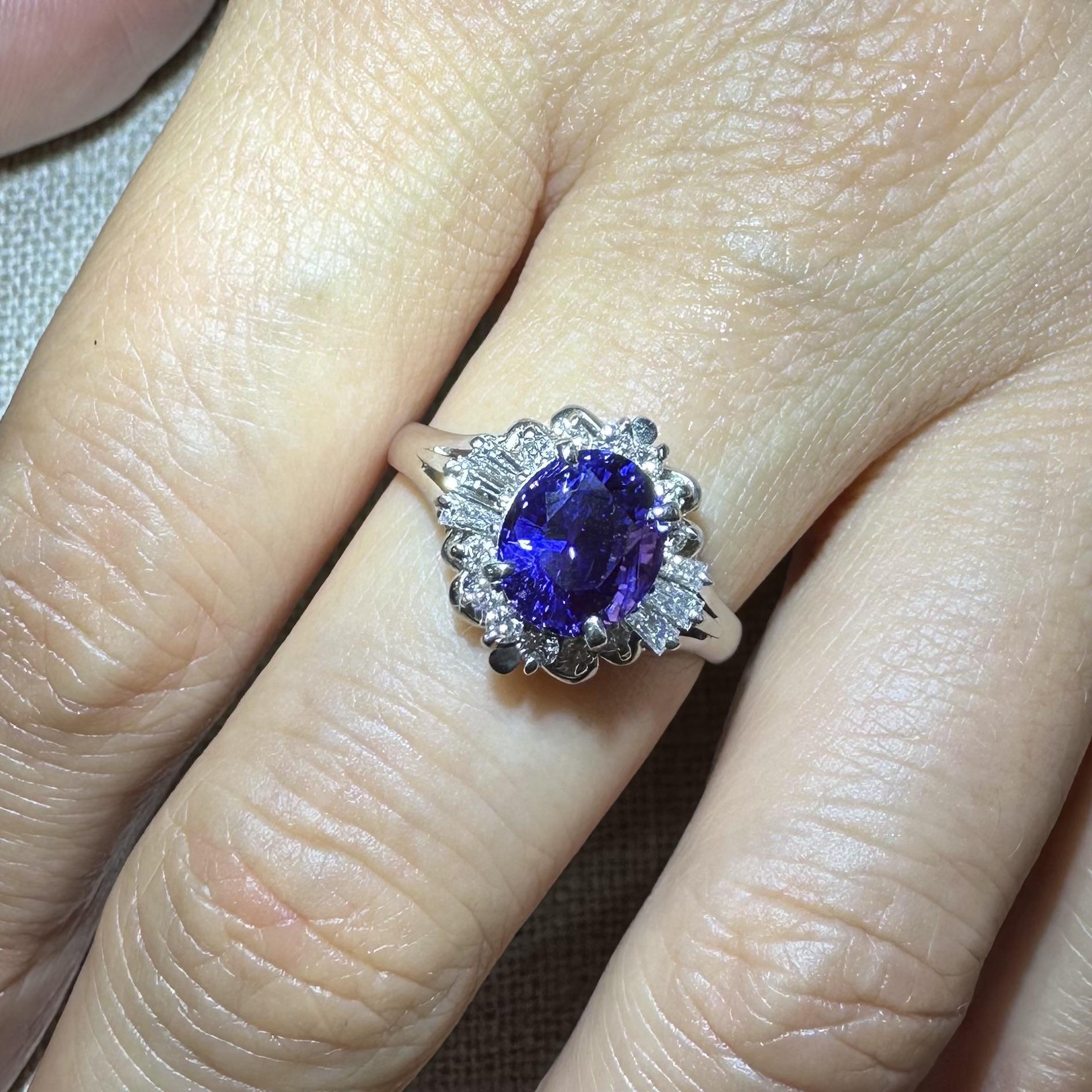 Platin GIA 3,42ctw keine Hitze Ceylon Farbwechsel Saphir w / Diamant Halo Ring im Angebot 1