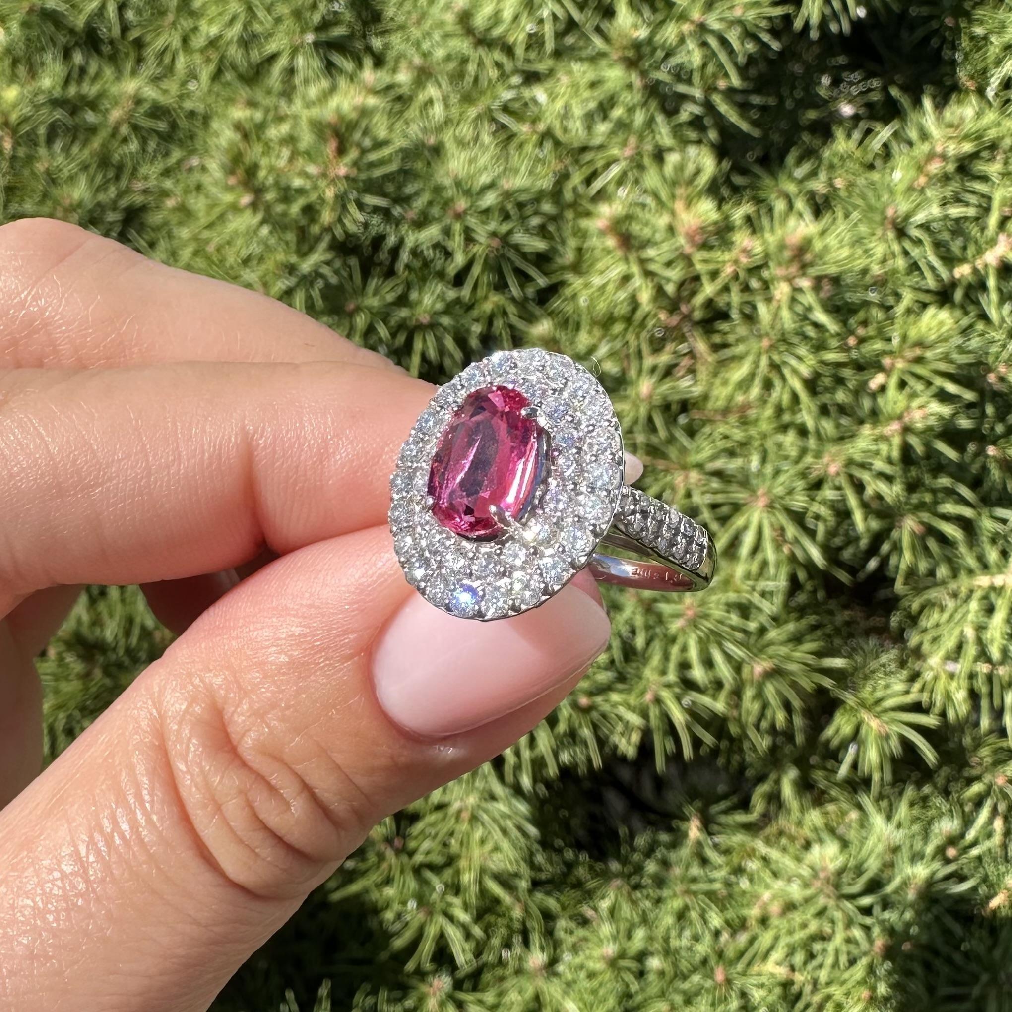 Platin GIA 3,52ct lange ovale keine Hitze Rubin w / Dual Halo Diamond Platter Ring im Angebot 12