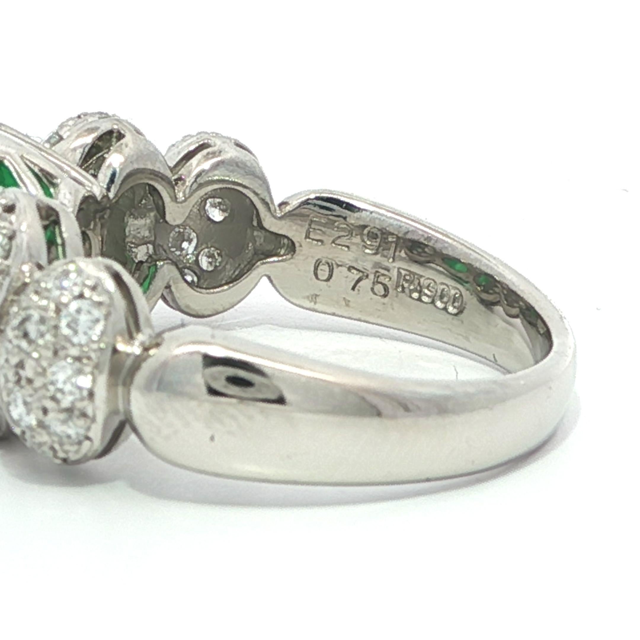 Platin GIA 3,66ctw Cabochon kolumbianischen Smaragd & Diamond Bubble Sides Ring im Angebot 6