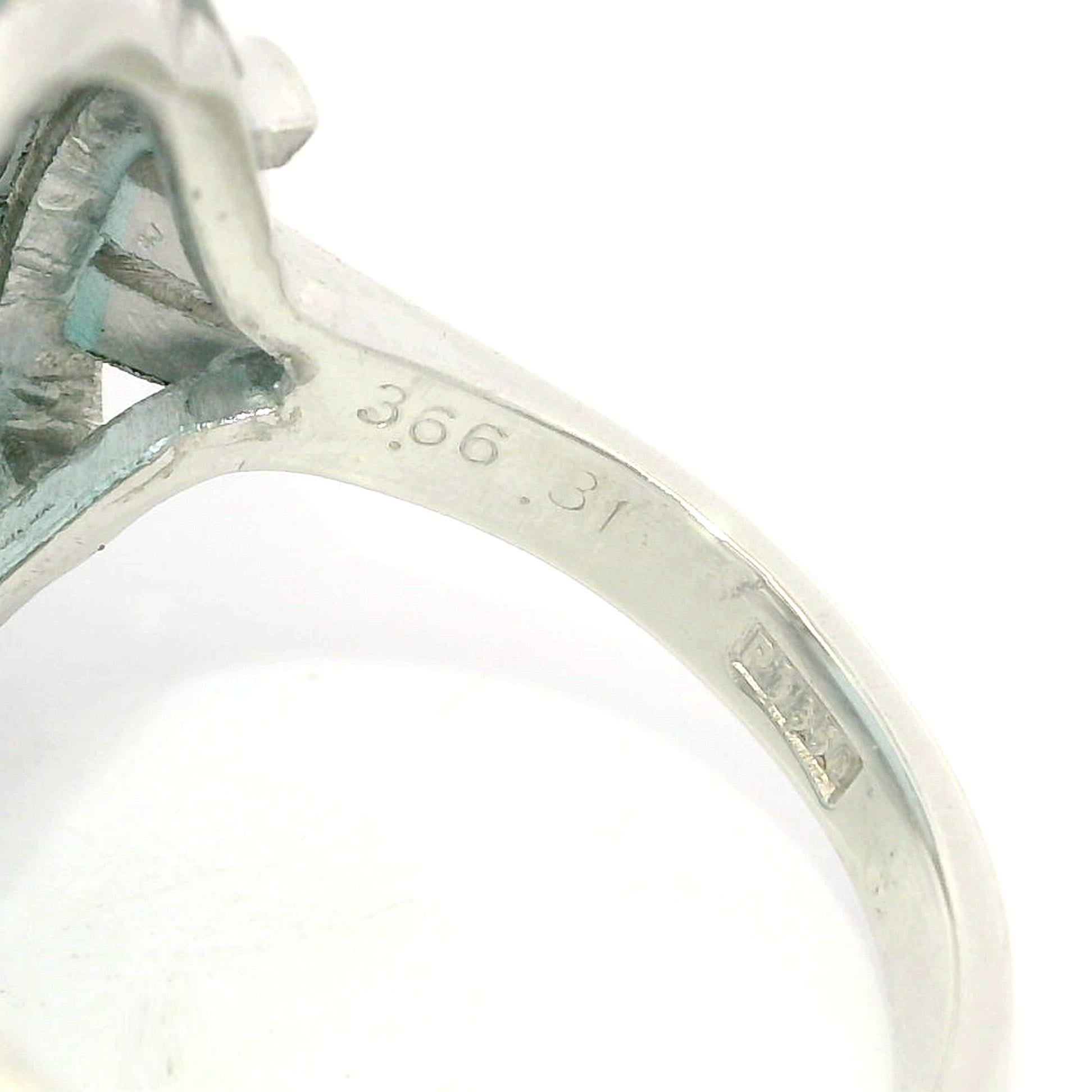 Platinum GIA 36.91ctw Elongated Emerald Beautiful Aquamarine & Diamond Ring For Sale 5
