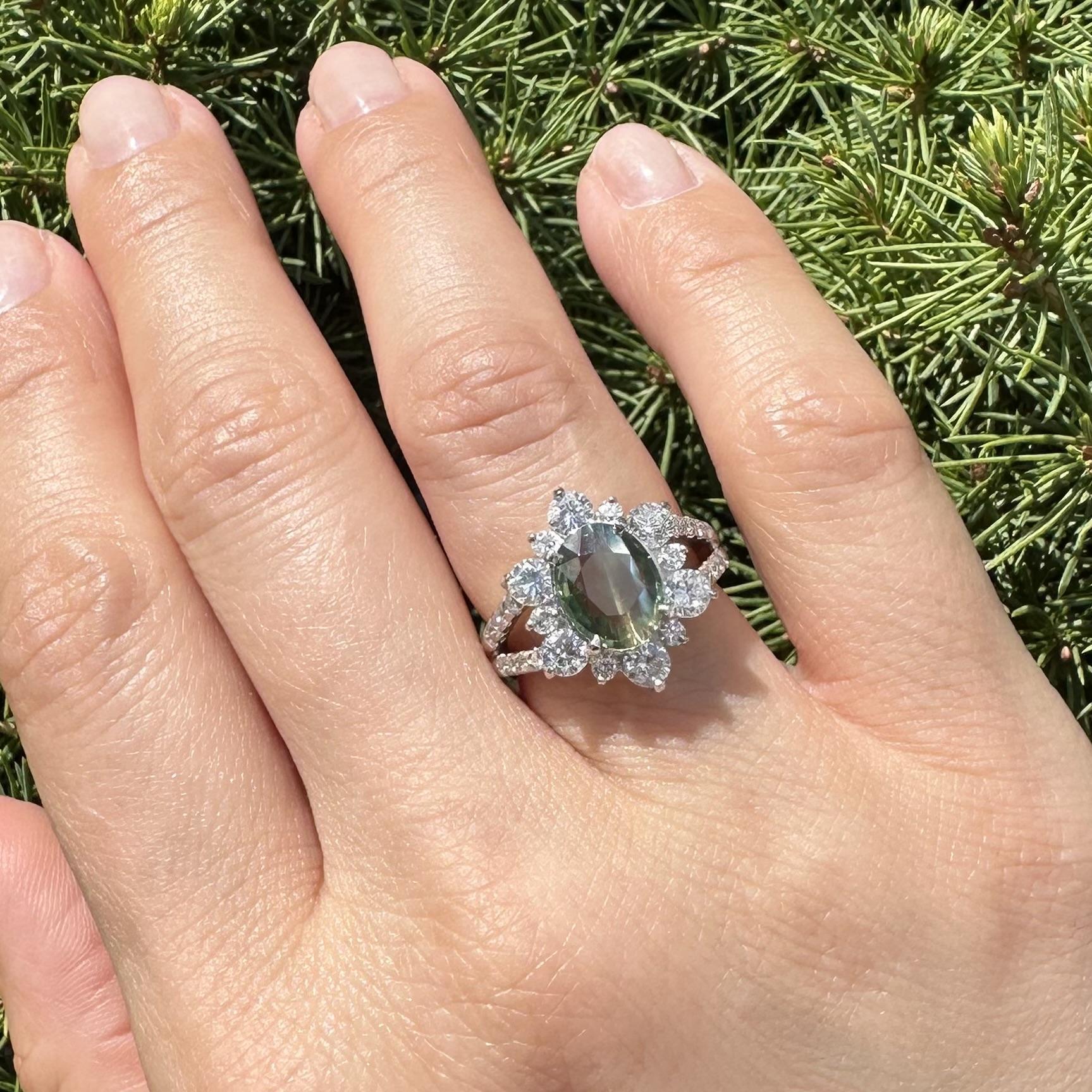 Platinum GIA 3.73ctw Color Change Green to Purple Alexandrite Diamond Ring For Sale 10