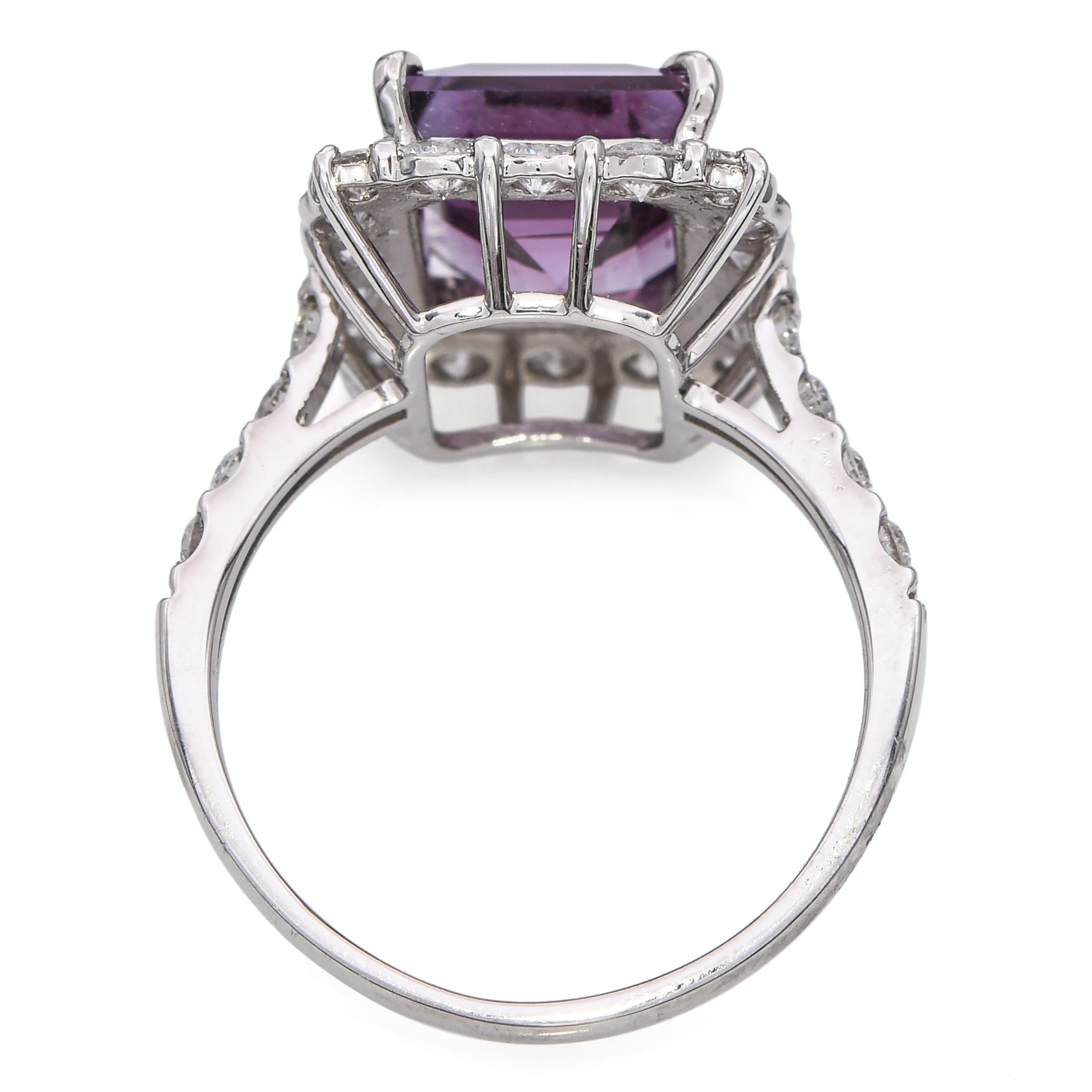 Platin GIA 4,03ct keine Hitze lila Spinell 1,02tcw Diamond Statement Ring Damen im Angebot