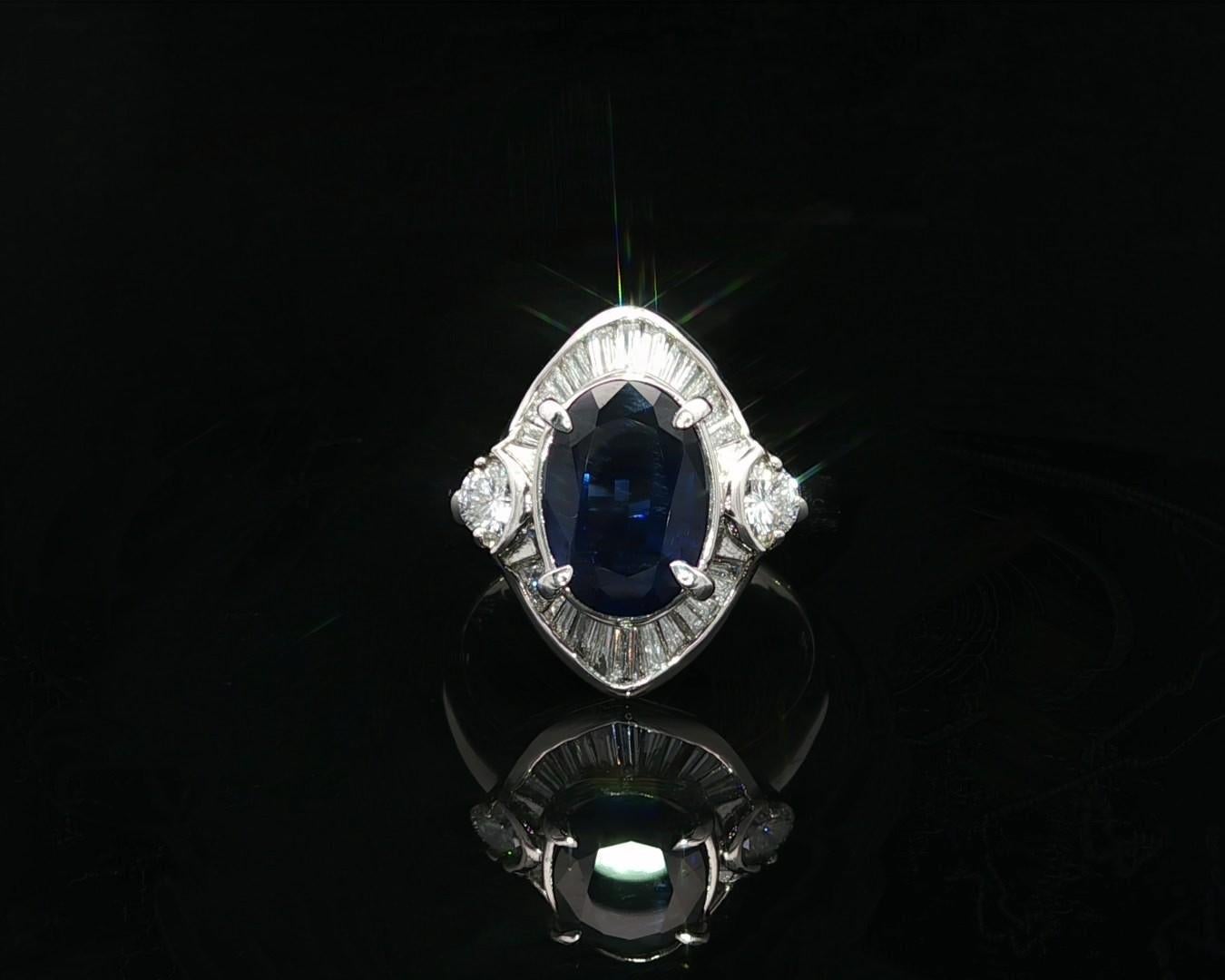 --Pietre: --
(1) Zaffiro naturale autentico - taglio ovale Brilliante - incastonato - colore blu reale - riscaldato - 3,27ct (esatto)
** Vedere i dettagli della certificazione qui sotto per informazioni complete
Numerosi diamanti naturali autentici