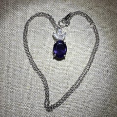 Platinum GIA 4.43ct Blue Violet to Purple No Heat Sapphire & Diamond Pendant