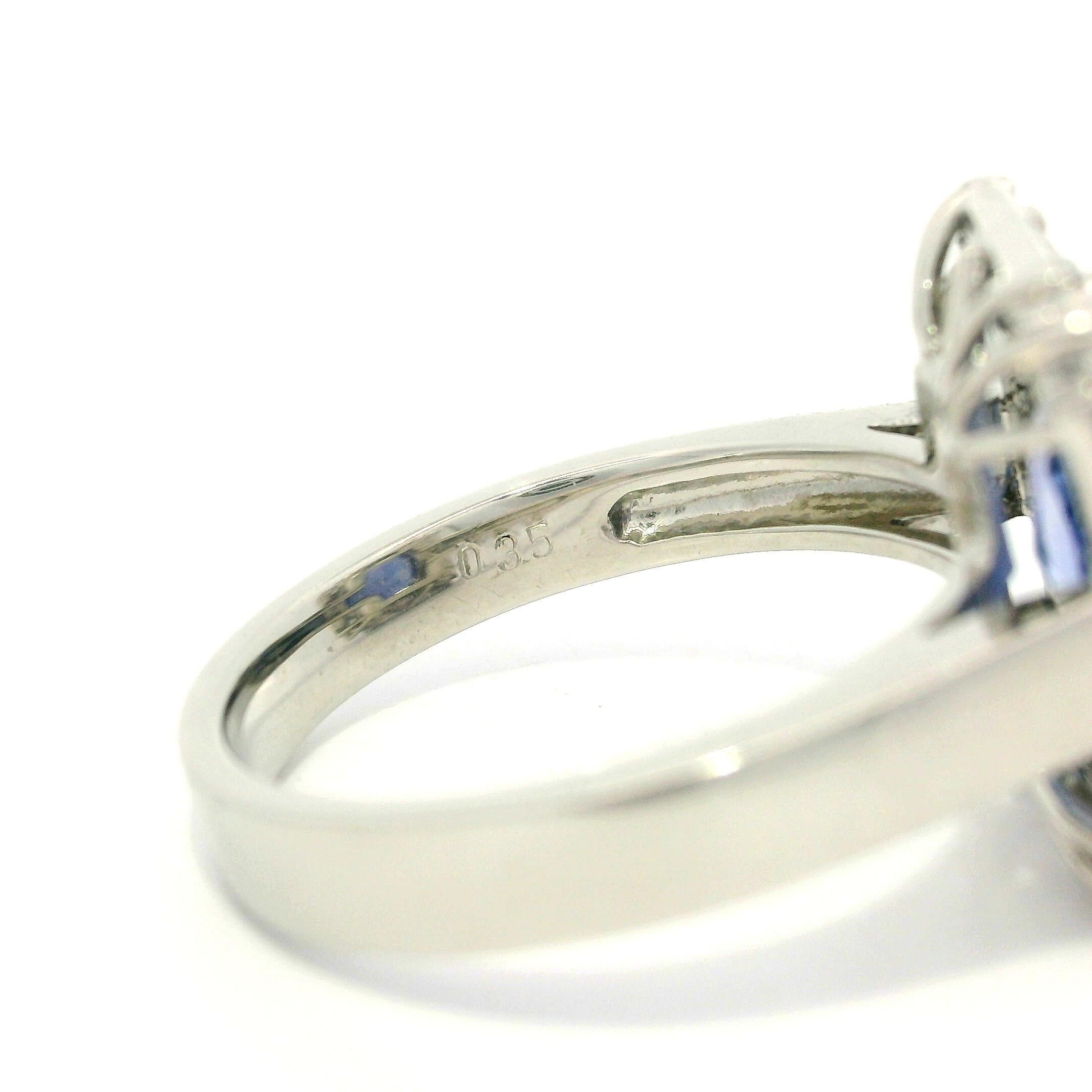 Platinum GIA 4.67ctw Color Change Blue to Violet No Heat Sapphire & Diamond Ring For Sale 6