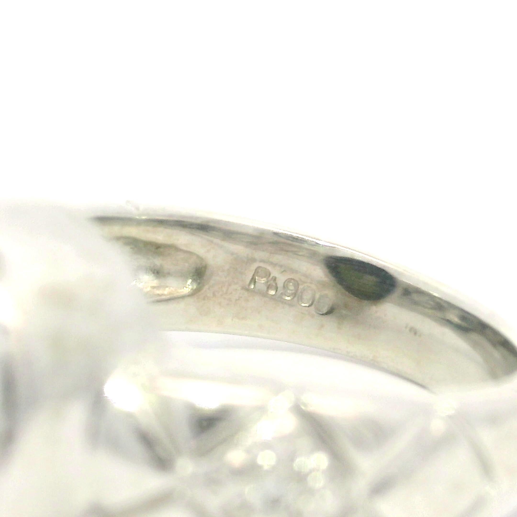 Taille cabochon Bague en platine GIA 6.4ct Bezel Set Round Cat's Eye Green Tourmaline Diamond Sides en vente