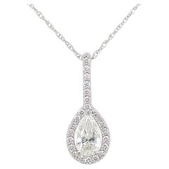 Platinum GIA .65ct Pear Cut Diamond Pendant
