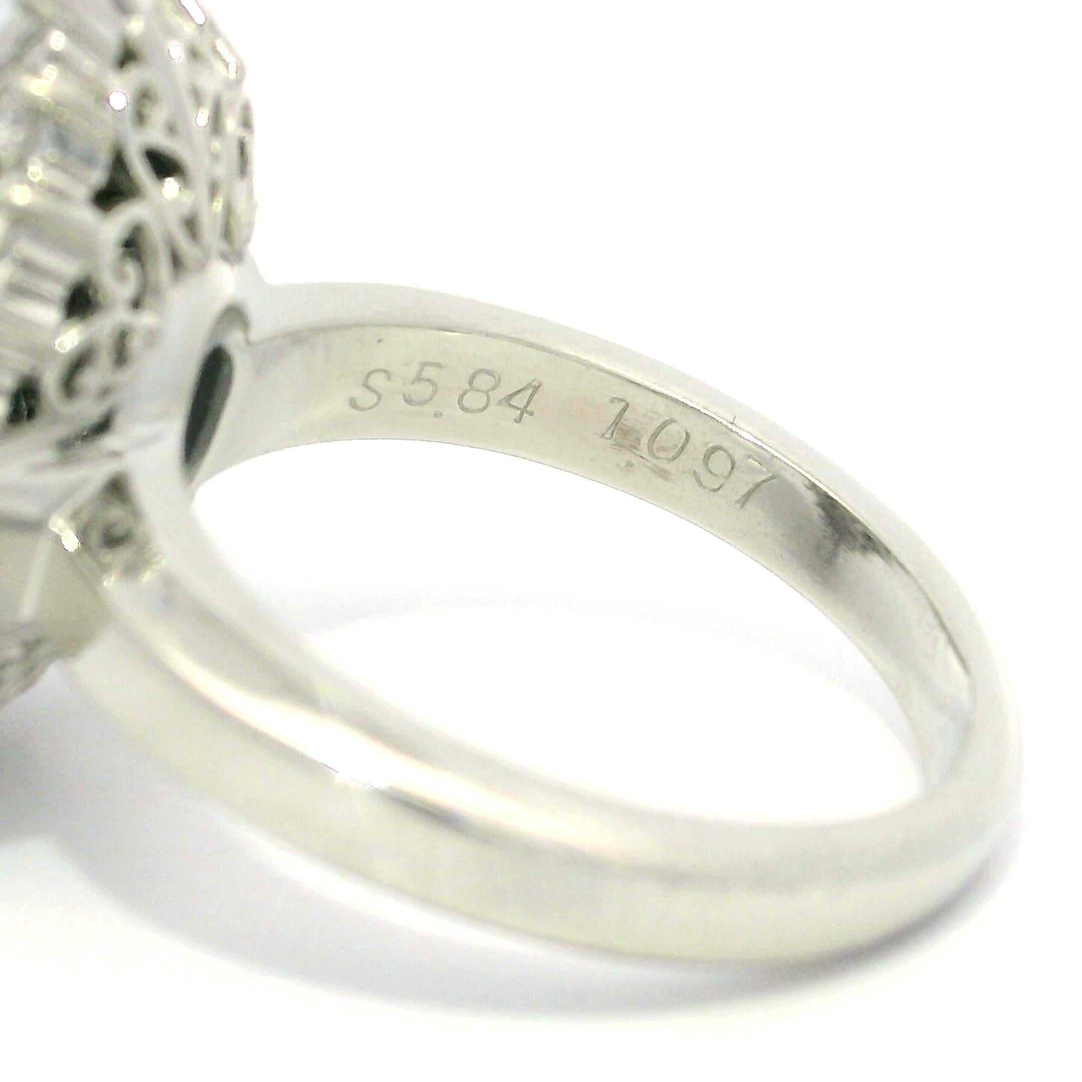 Anillo de platino GIA 6,94 ct Zafiro estrella de Birmania sin calor Diamante Bailarina Cóctel en venta 8
