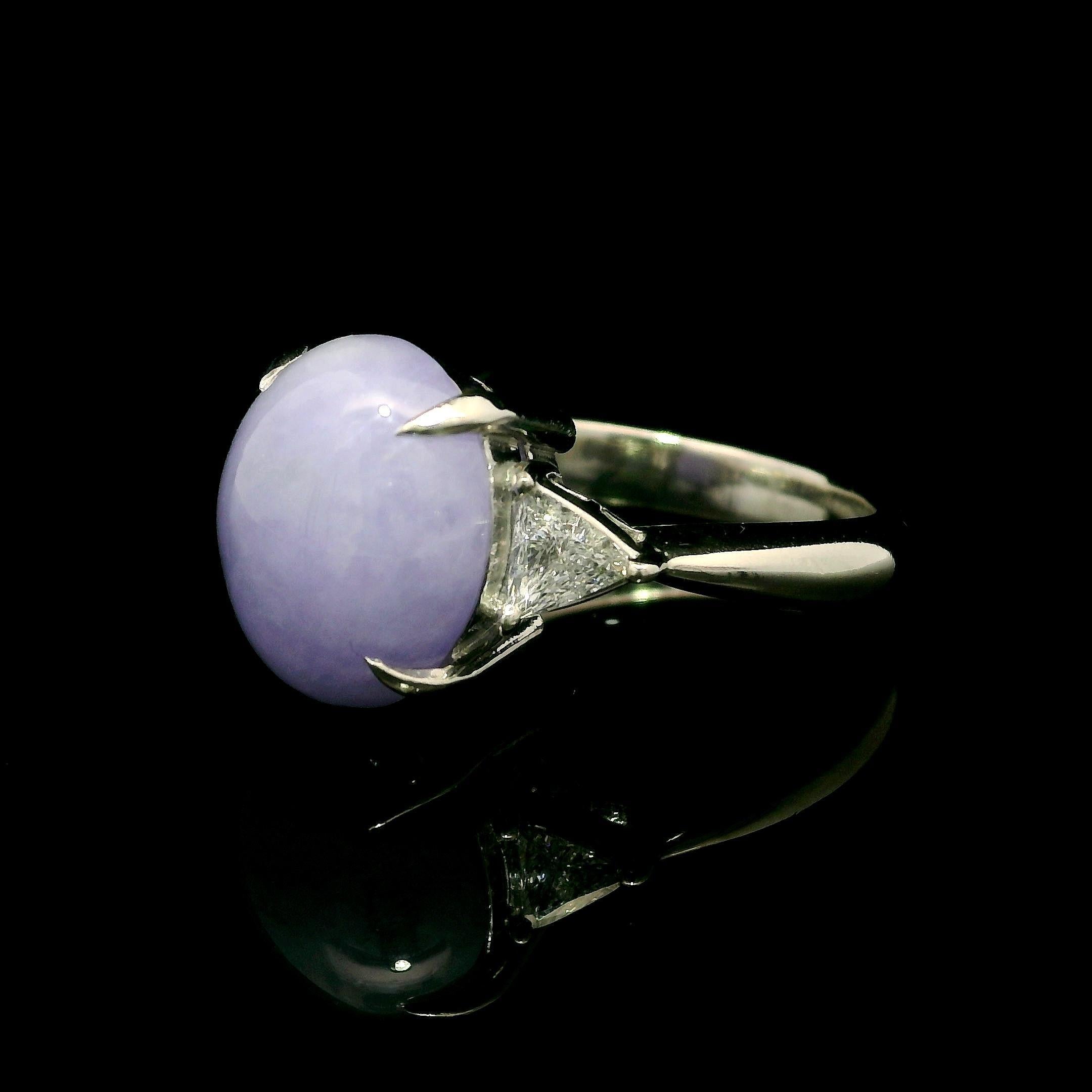 Anillo de Platino GIA 7,44ctw Ovalado Púrpura Lavanda A Jade Trillón Diamante Laterales en venta 12
