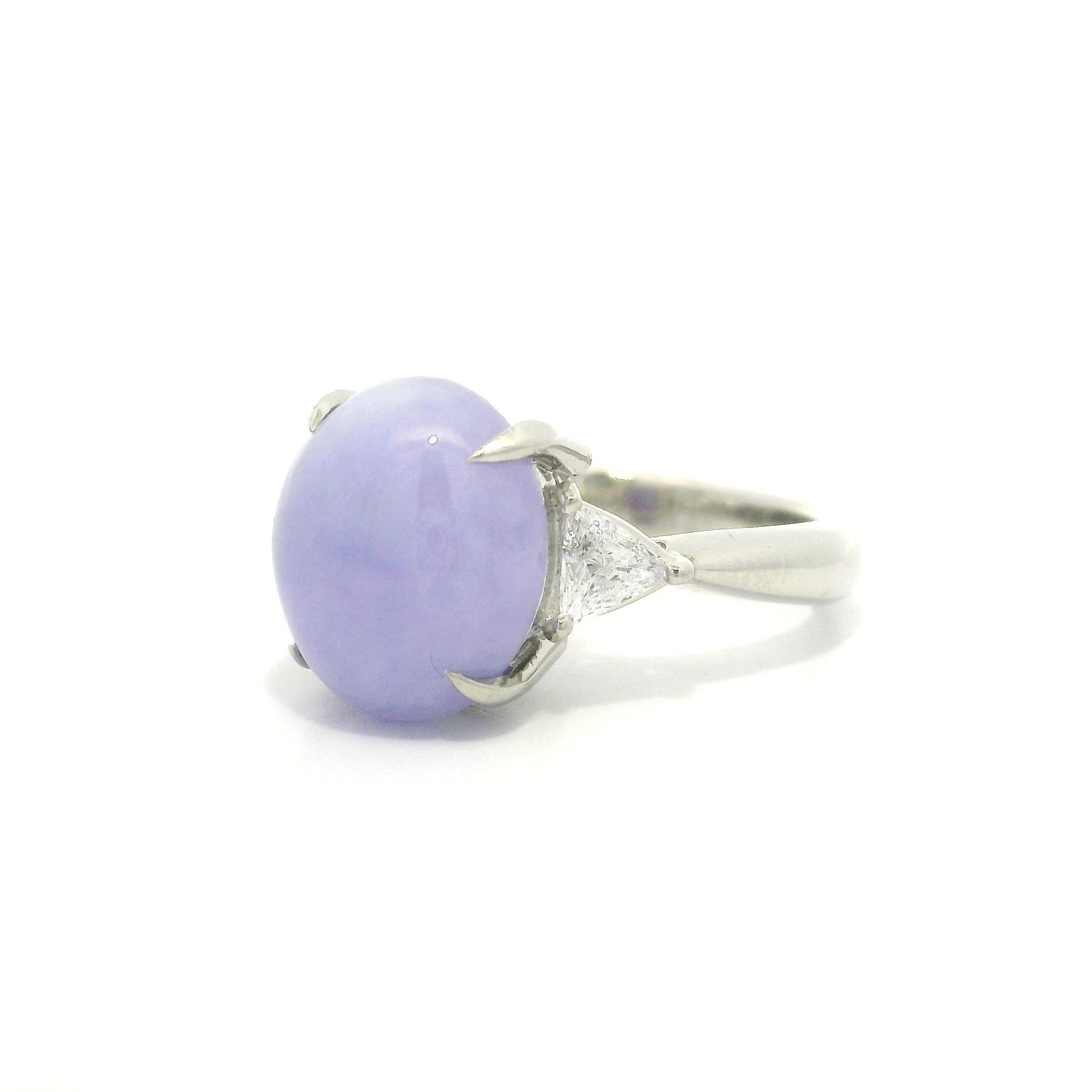 Anillo de Platino GIA 7,44ctw Ovalado Púrpura Lavanda A Jade Trillón Diamante Laterales en venta 1