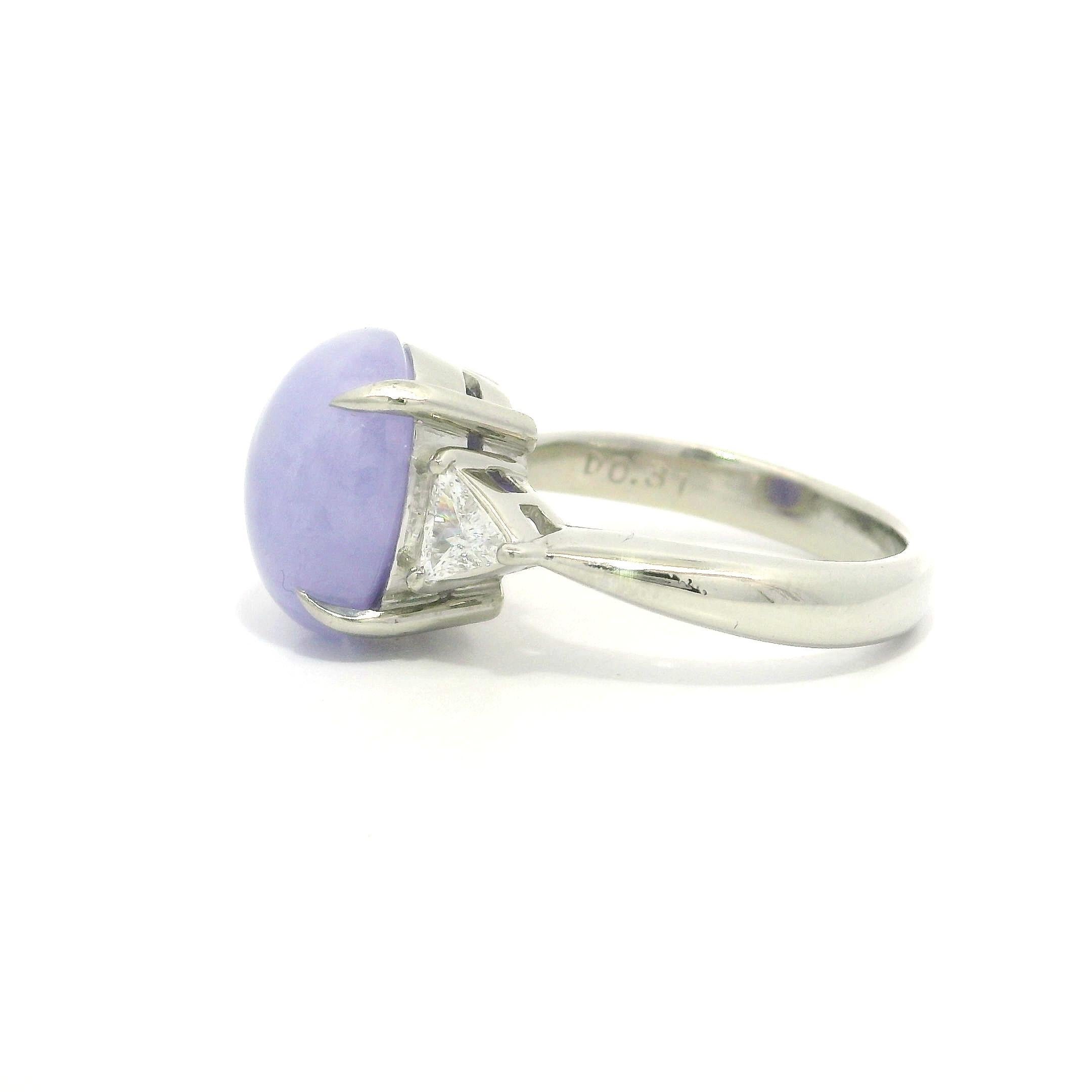 Anillo de Platino GIA 7,44ctw Ovalado Púrpura Lavanda A Jade Trillón Diamante Laterales en venta 2