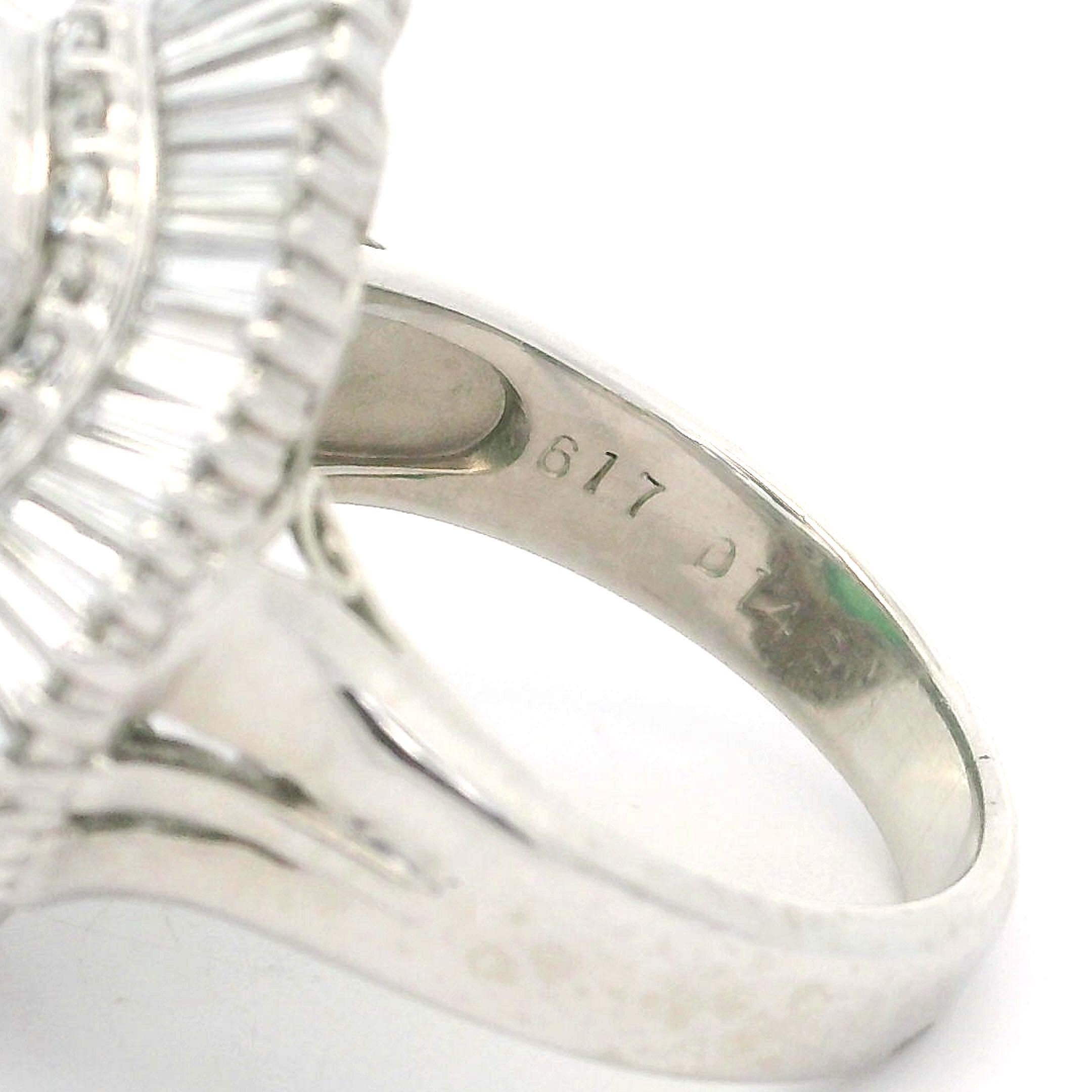 Platinum GIA 7.65ctw A Quality Burma Jade & Diamond Wavy Ballerina Cocktail Ring For Sale 7
