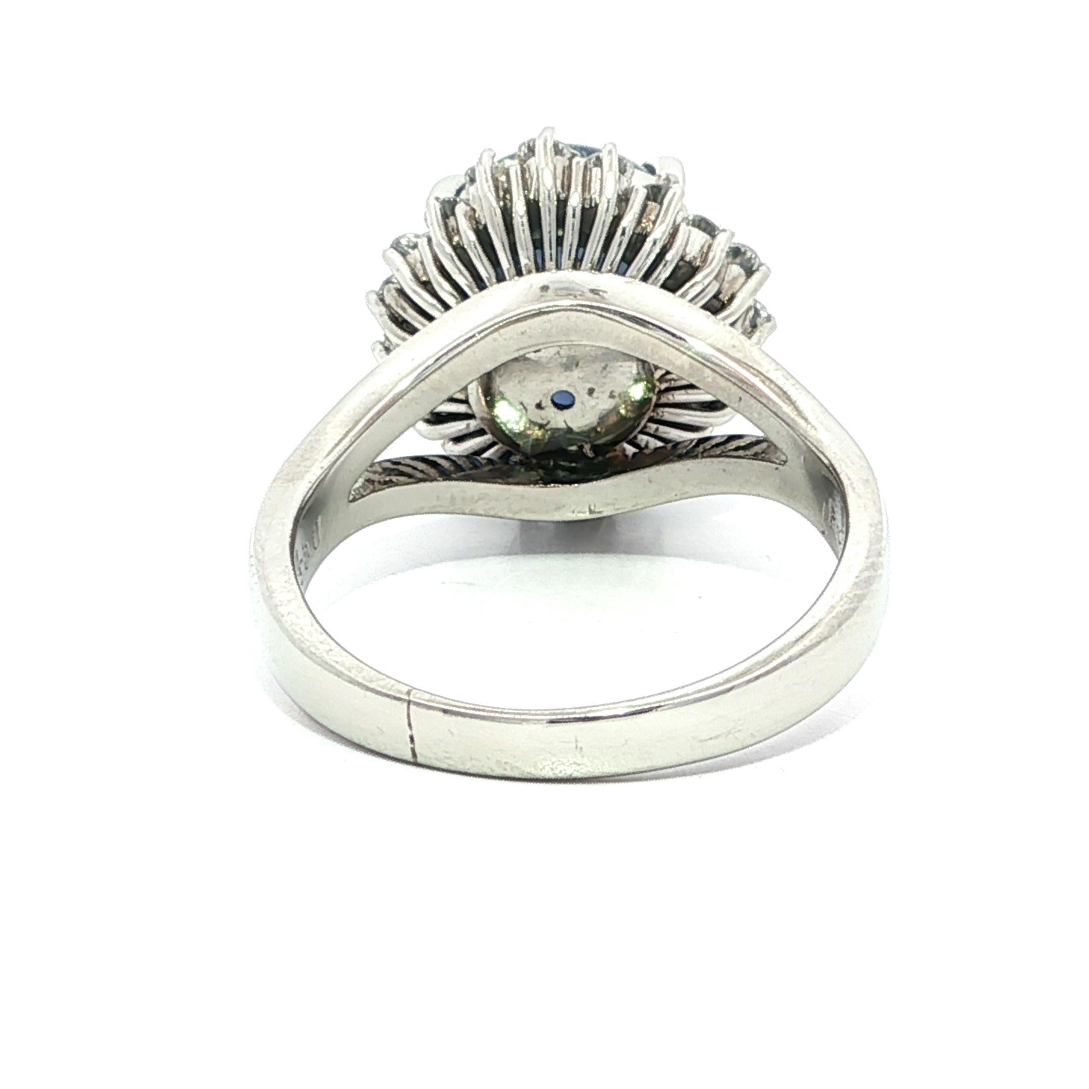 Platino GIA 8,07ctw Senza calore Ceylon Blue Star Sapphire Diamond Halo Ring in vendita 6