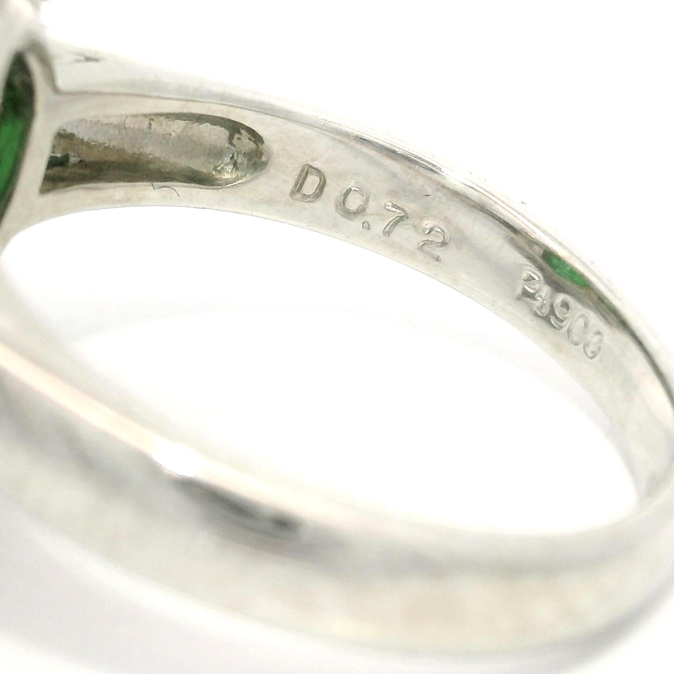 Platin GIA 8,15ctw Cabochon A natürliche Jade w / Diamant schöne Cocktail-Ring im Zustand „Hervorragend“ im Angebot in Montclair, NJ