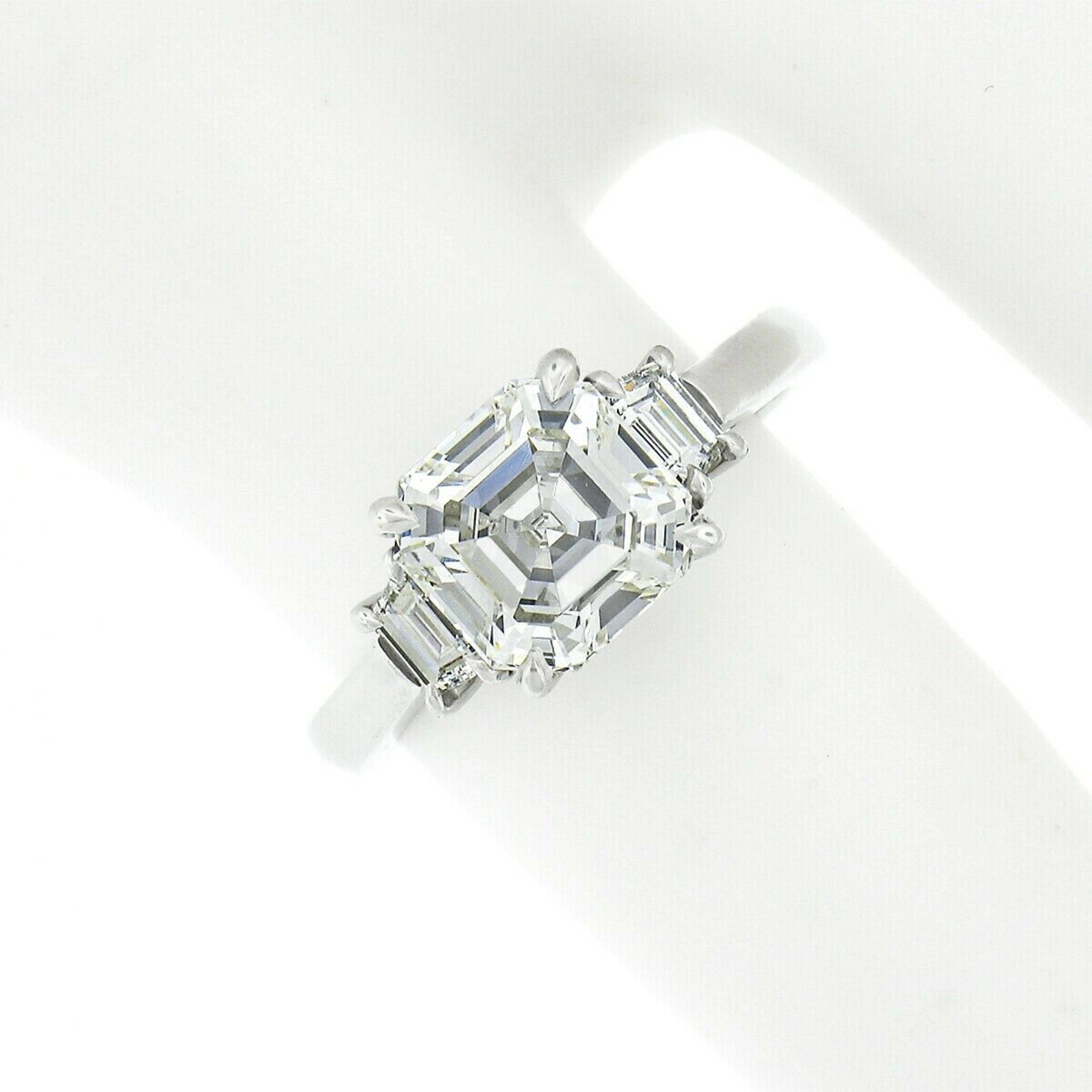 3 stone asscher cut ring