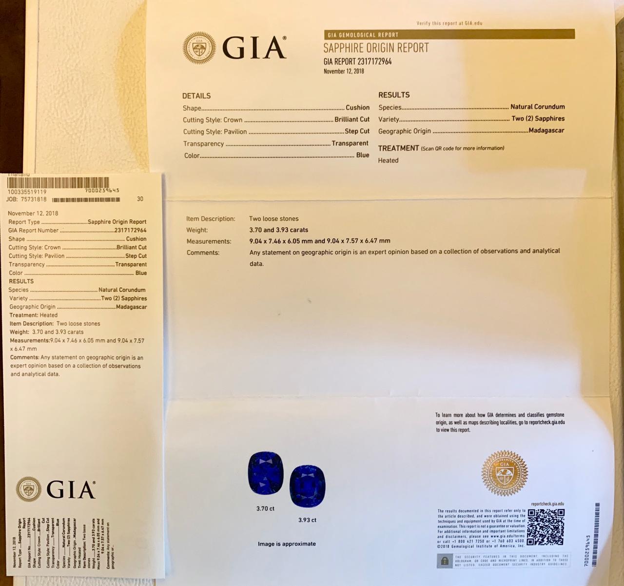 Contemporary Platinum GIA Certified 10.54 Carats Sapphire and Diamond Cocktail Stud Earrings For Sale