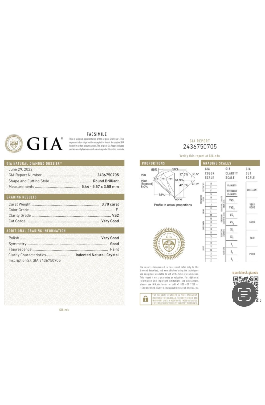 Platinum GIA Certified 1.40 Carat Round E and F Color Diamond Stud Earrings For Sale 4