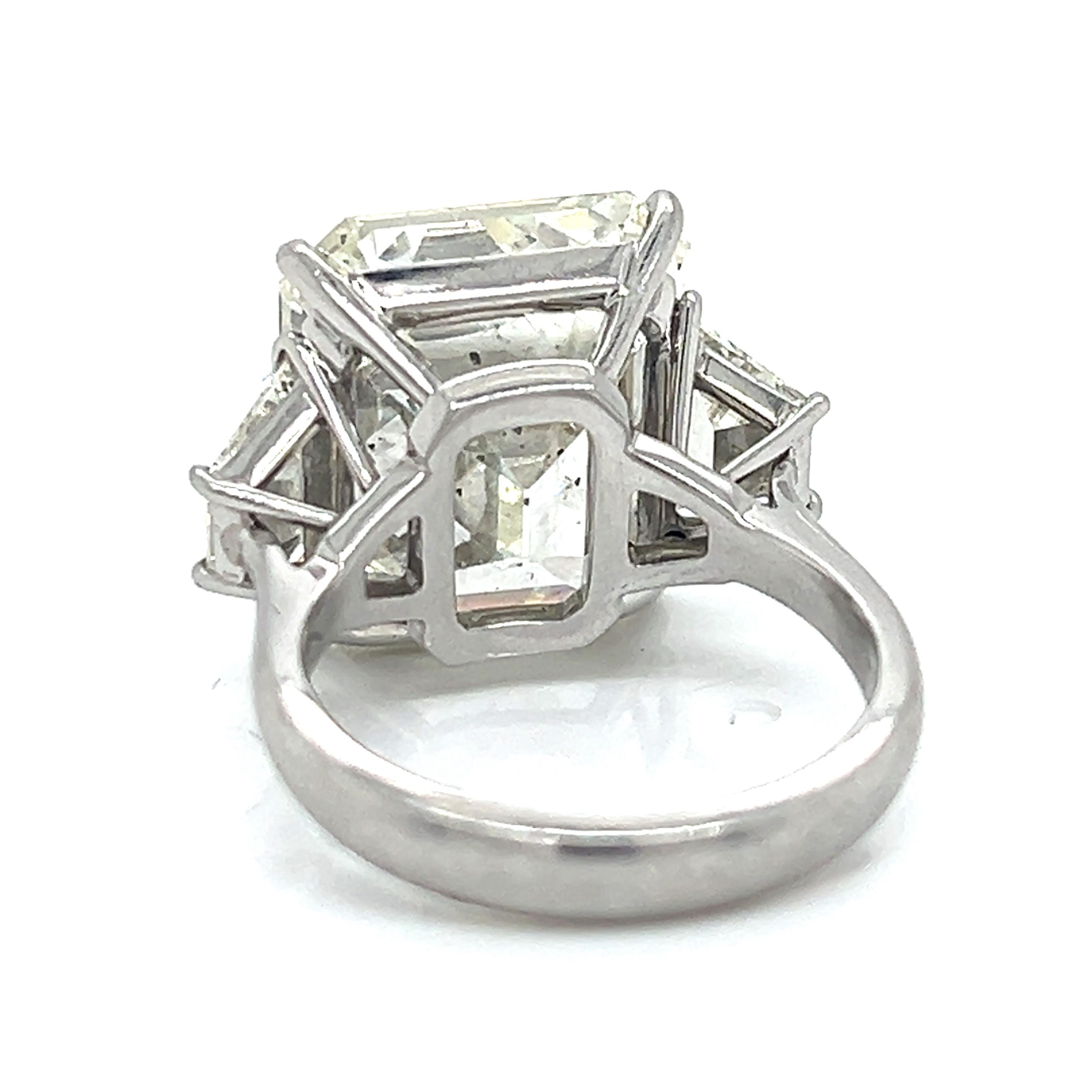 Contemporary Platinum GIA Certified 15.22 Ct. Diamond Ring For Sale