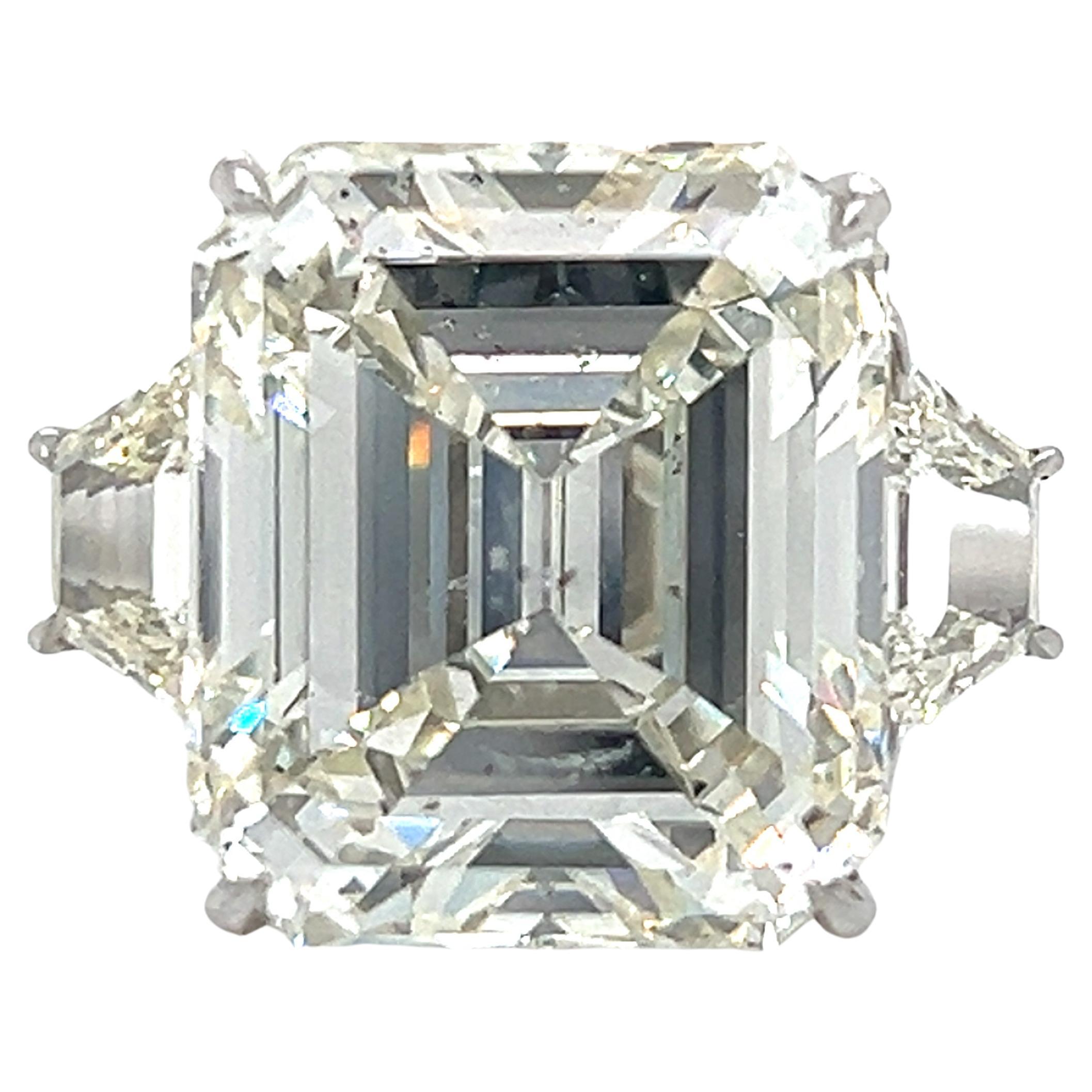 Platinum GIA Certified 15.22 Ct. Diamond Ring For Sale