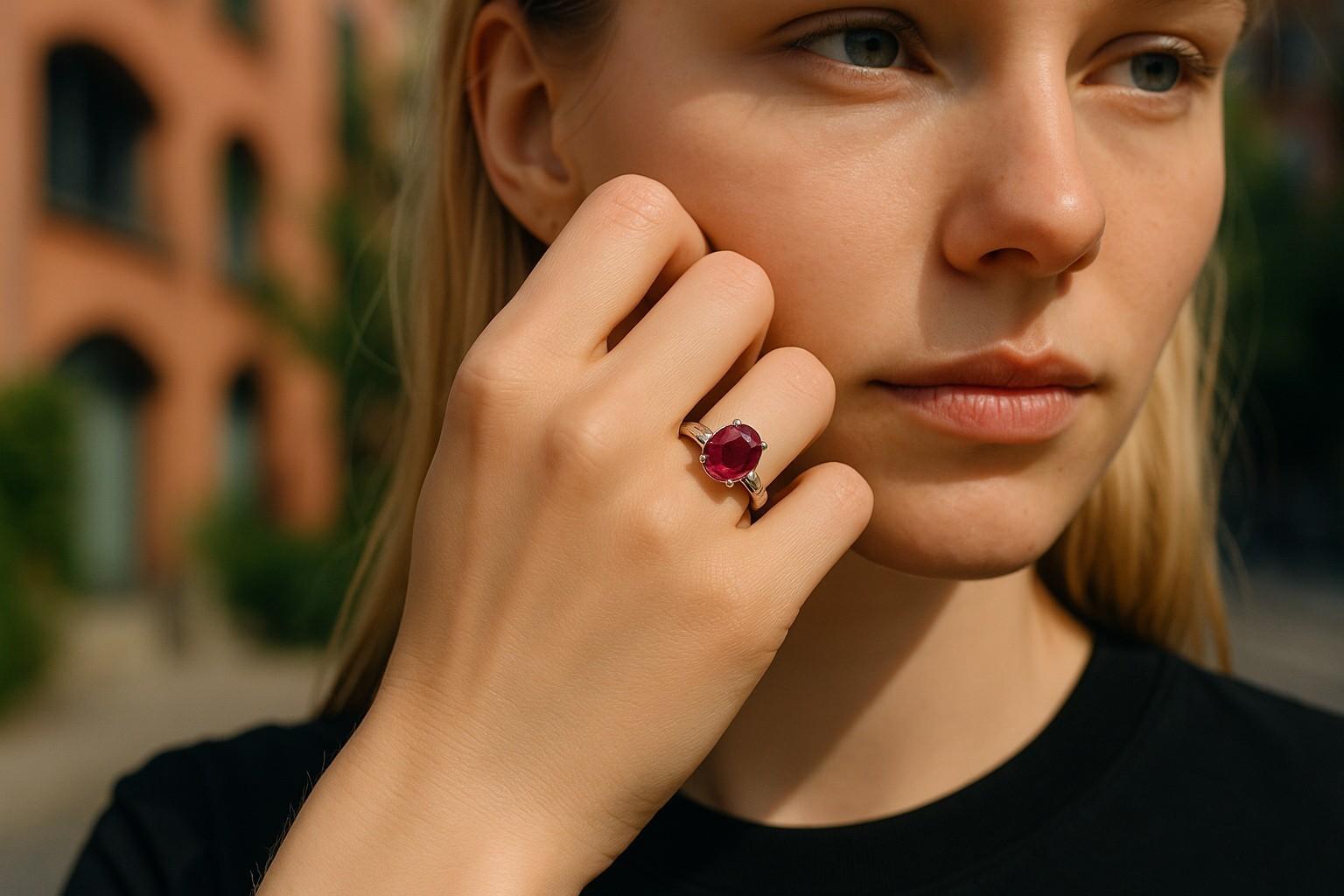 Moderno Anello in platino con rubino e diamante certificato GIA da 2,09 carati in vendita