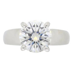 Platinum GIA Certified 2.28 Carat Diamond Solitaire Engagement Ring