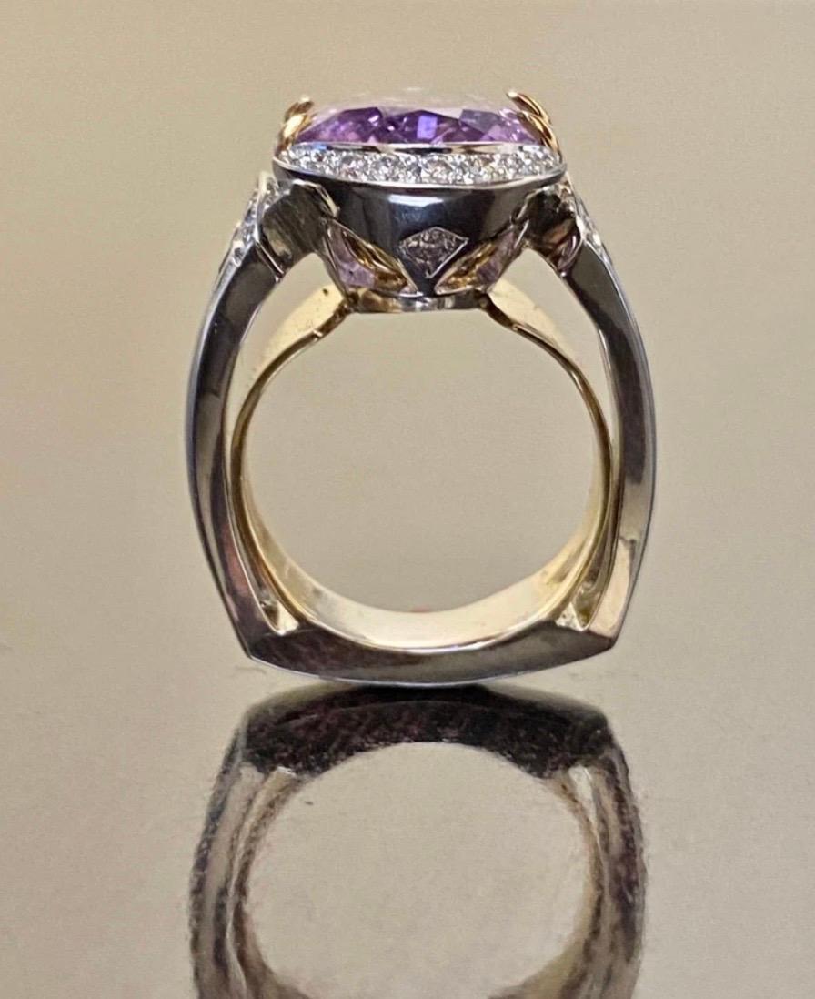 Oval Cut Platinum GIA Certified 8 Carat Oval Purple Tourmaline Diamond Engagement Ring  For Sale