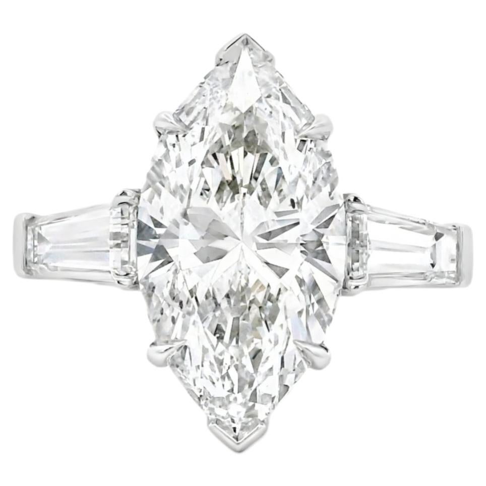 Platinum GIA Certified 8.02ct Diamond Marquise Brilliant Ring