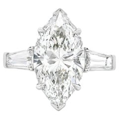 Platinum GIA Certified 8.02ct Diamond Marquise Brilliant Ring