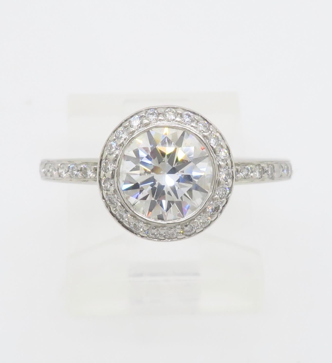 Platinum GIA Certified Diamond Halo Ring by Ritani 5