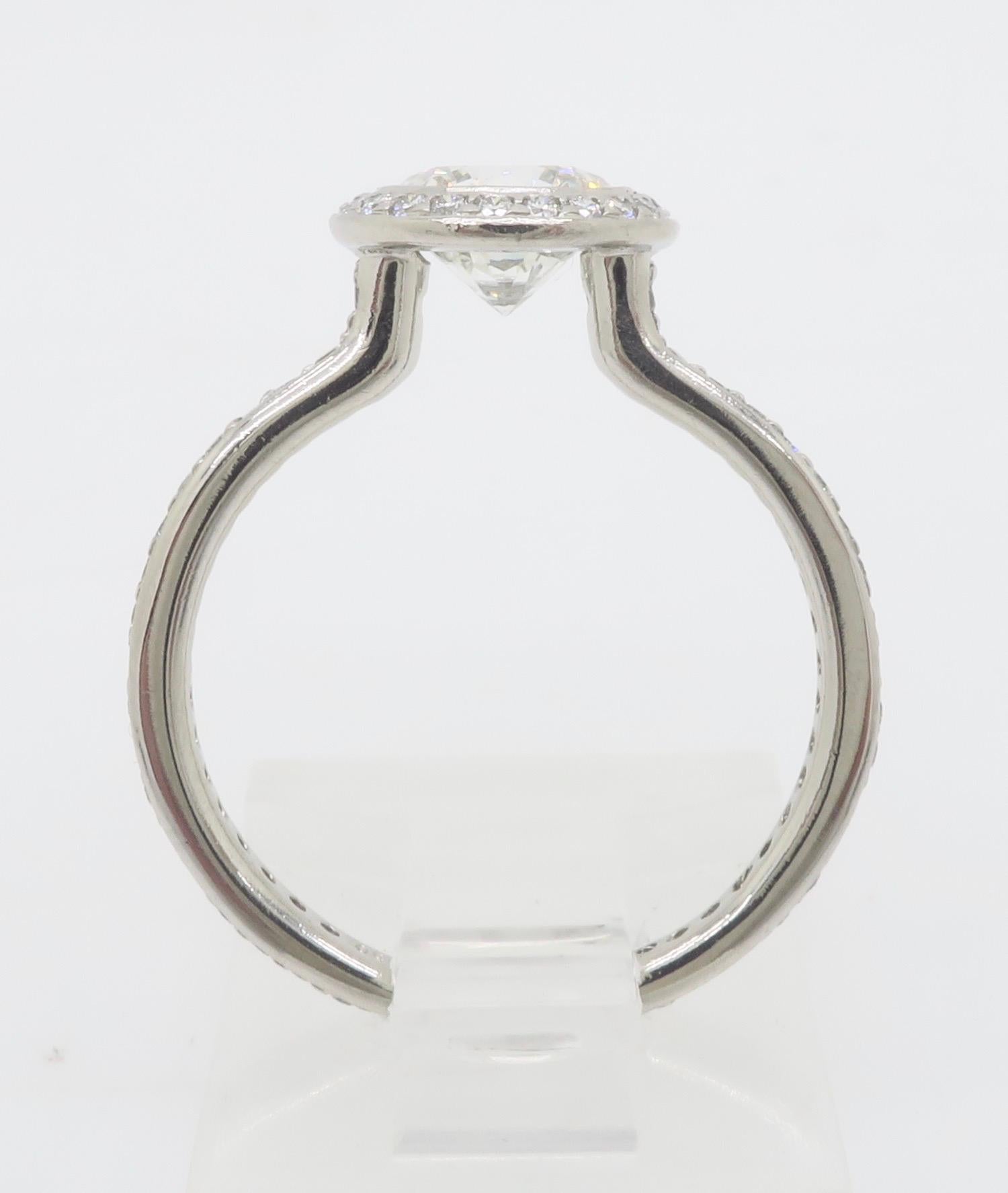 Platinum GIA Certified Diamond Halo Ring by Ritani 7