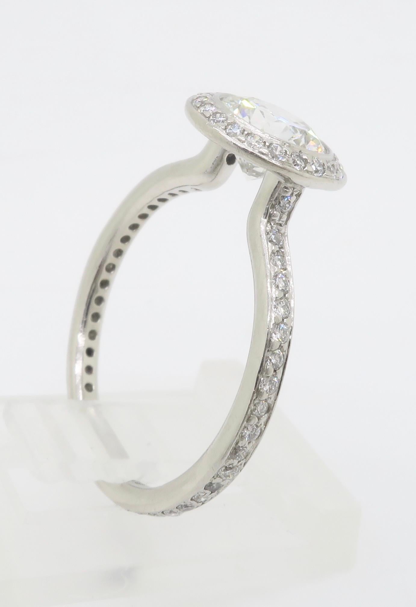 Platinum GIA Certified Diamond Halo Ring by Ritani 8