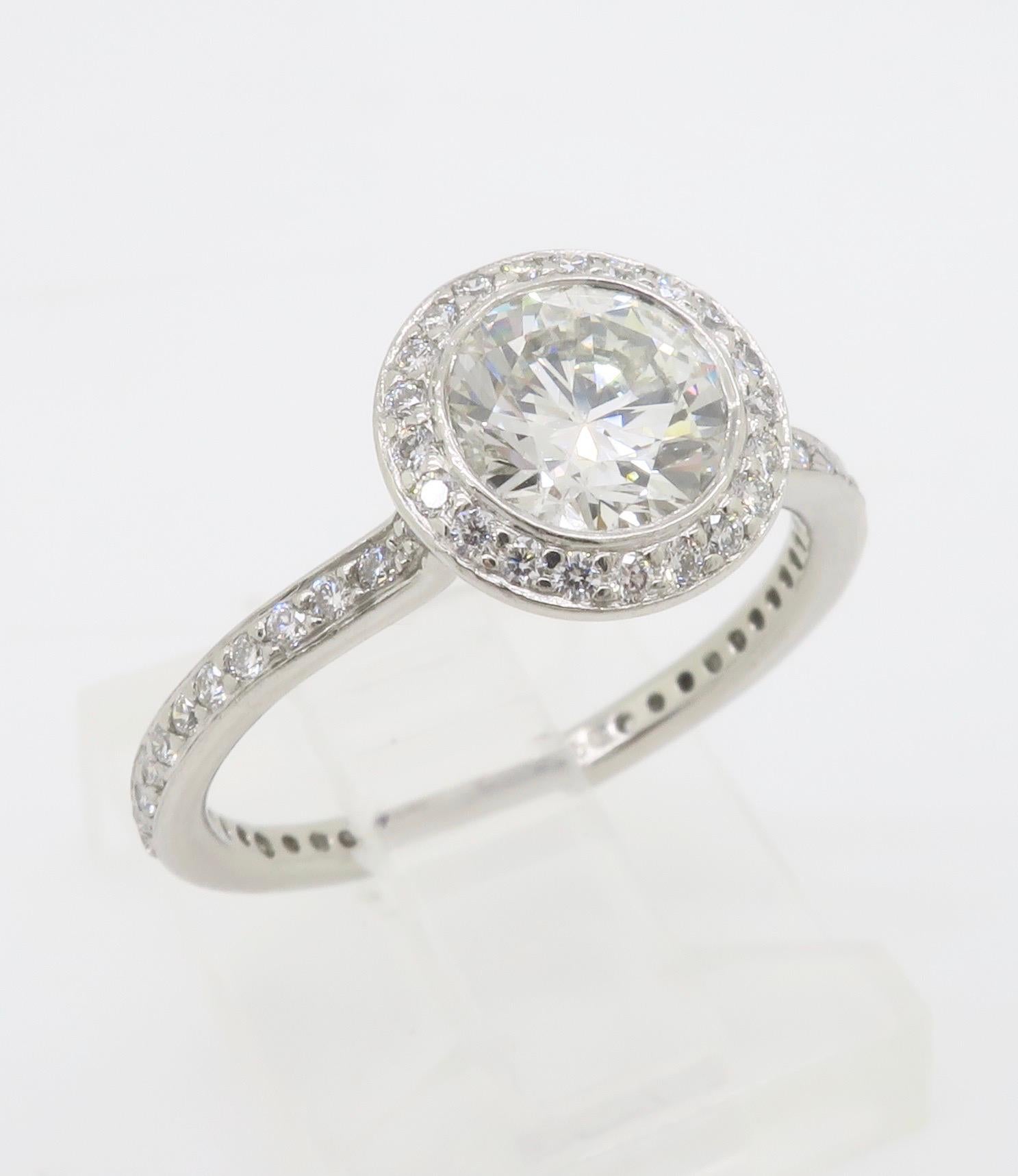 Platinum GIA Certified Diamond Halo Ring by Ritani 9