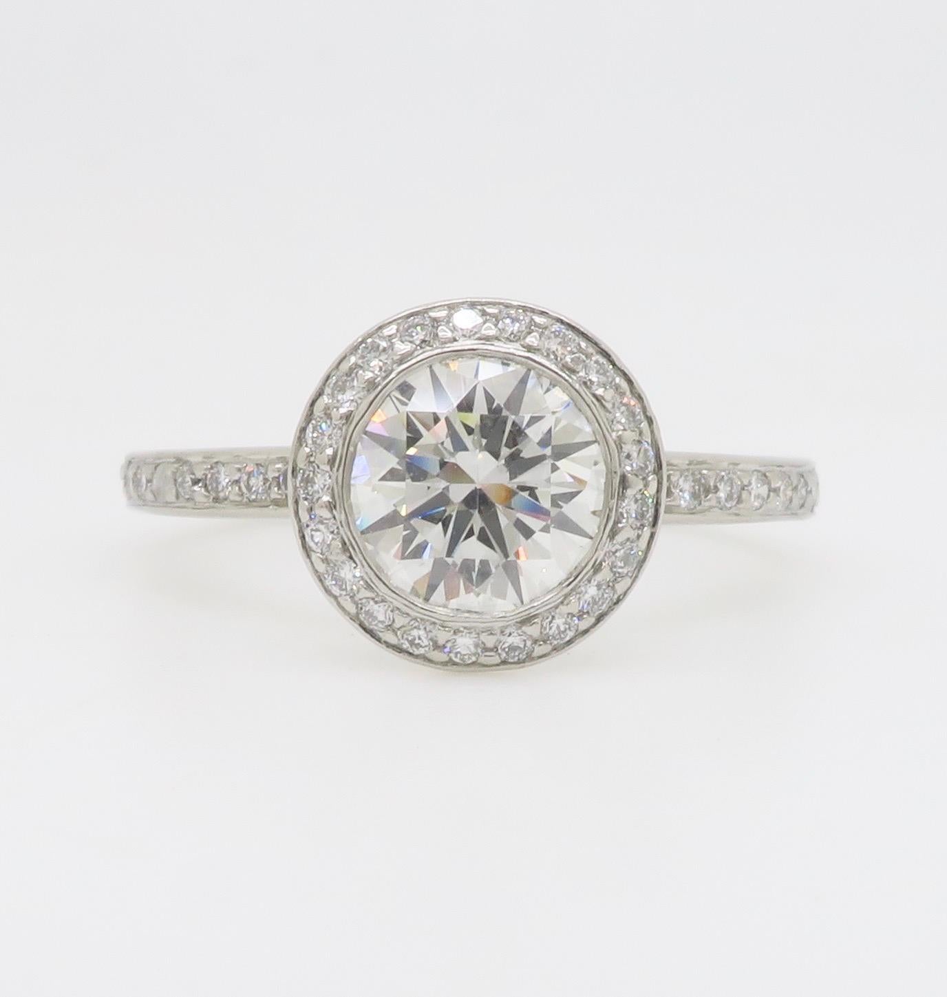 Platinum GIA Certified Diamond Halo Ring by Ritani 10