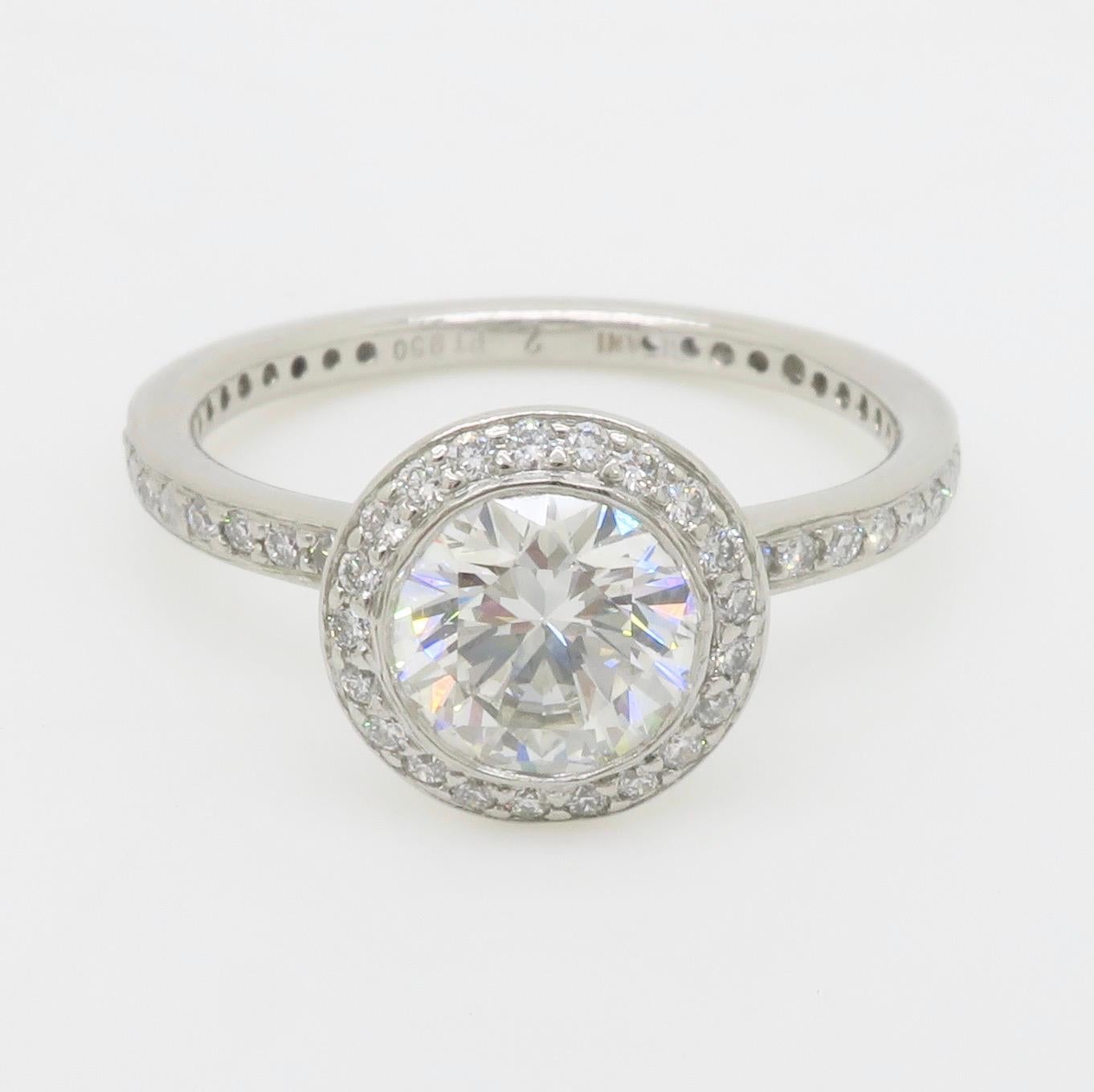 Platinum GIA Certified Diamond Halo Ring by Ritani 11