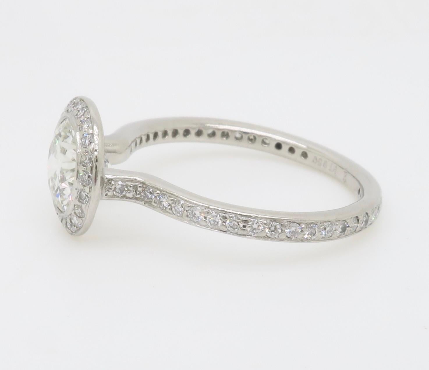 Platinum GIA Certified Diamond Halo Ring by Ritani 12
