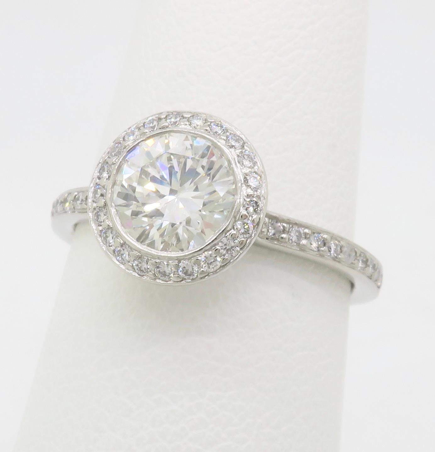 Women's Platinum GIA Certified Diamond Halo Ring by Ritani
