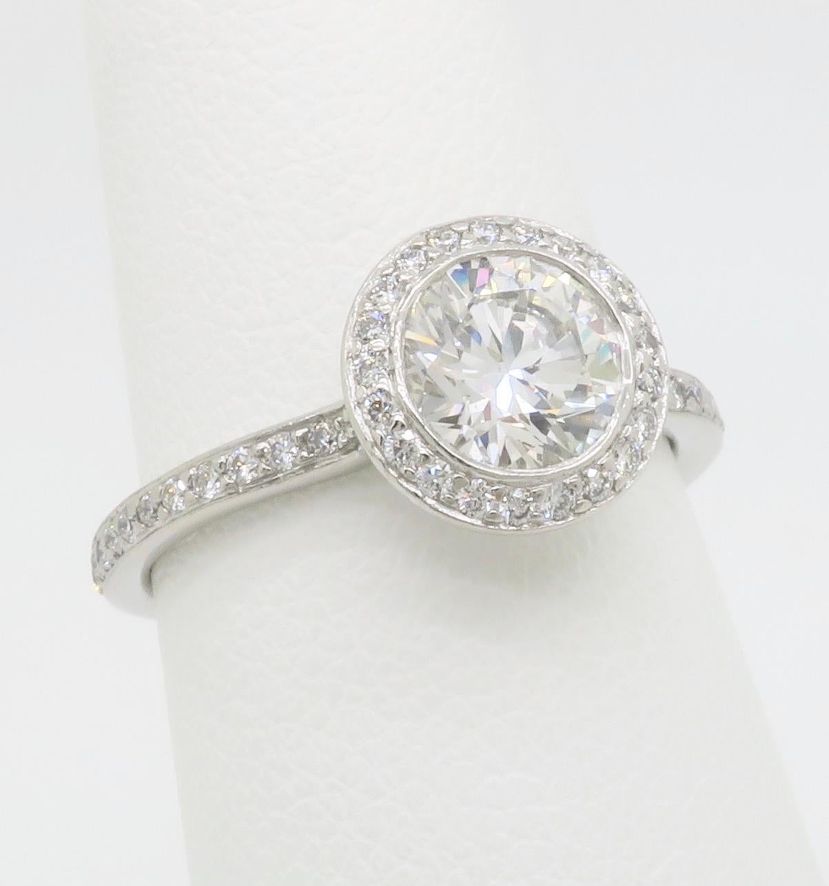 Platinum GIA Certified Diamond Halo Ring by Ritani 1
