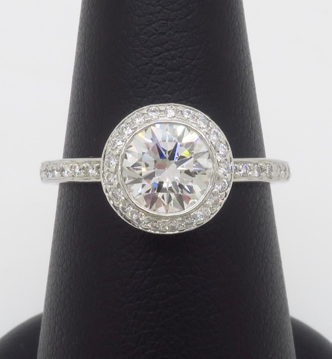 Platinum GIA Certified Diamond Halo Ring by Ritani 2