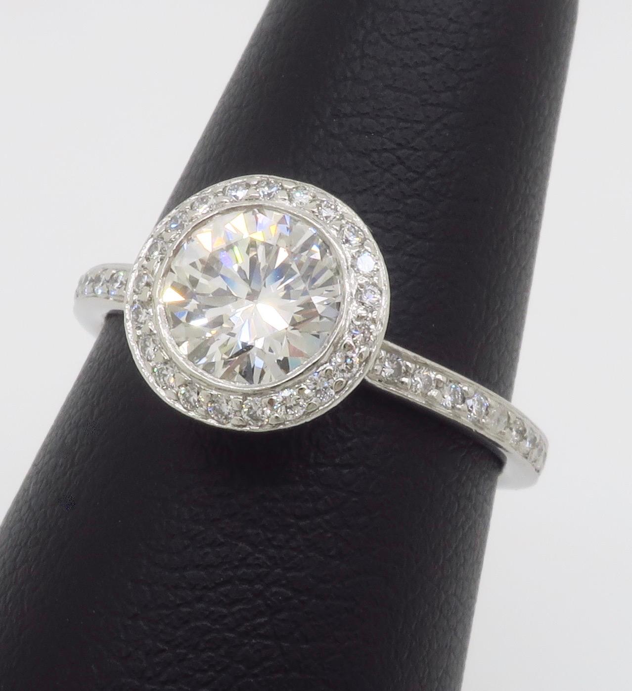 Platinum GIA Certified Diamond Halo Ring by Ritani 3