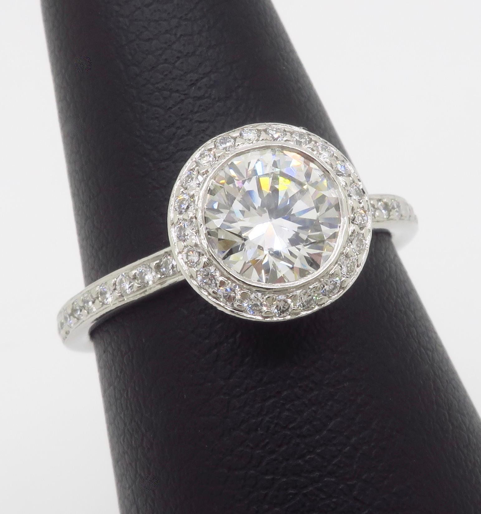 Platinum GIA Certified Diamond Halo Ring by Ritani 4