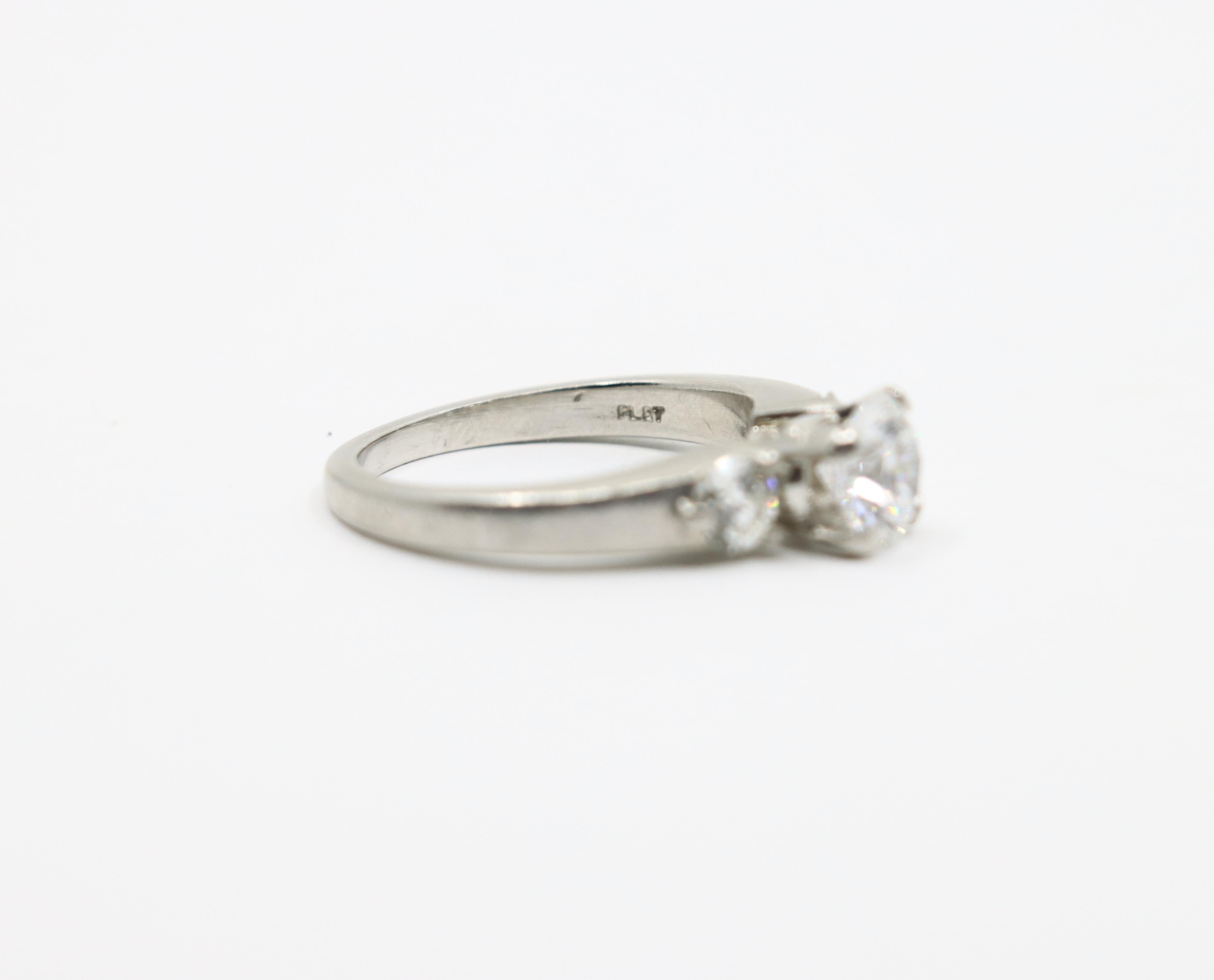 Women's or Men's Platinum GIA Certified Diamond Ring For Sale