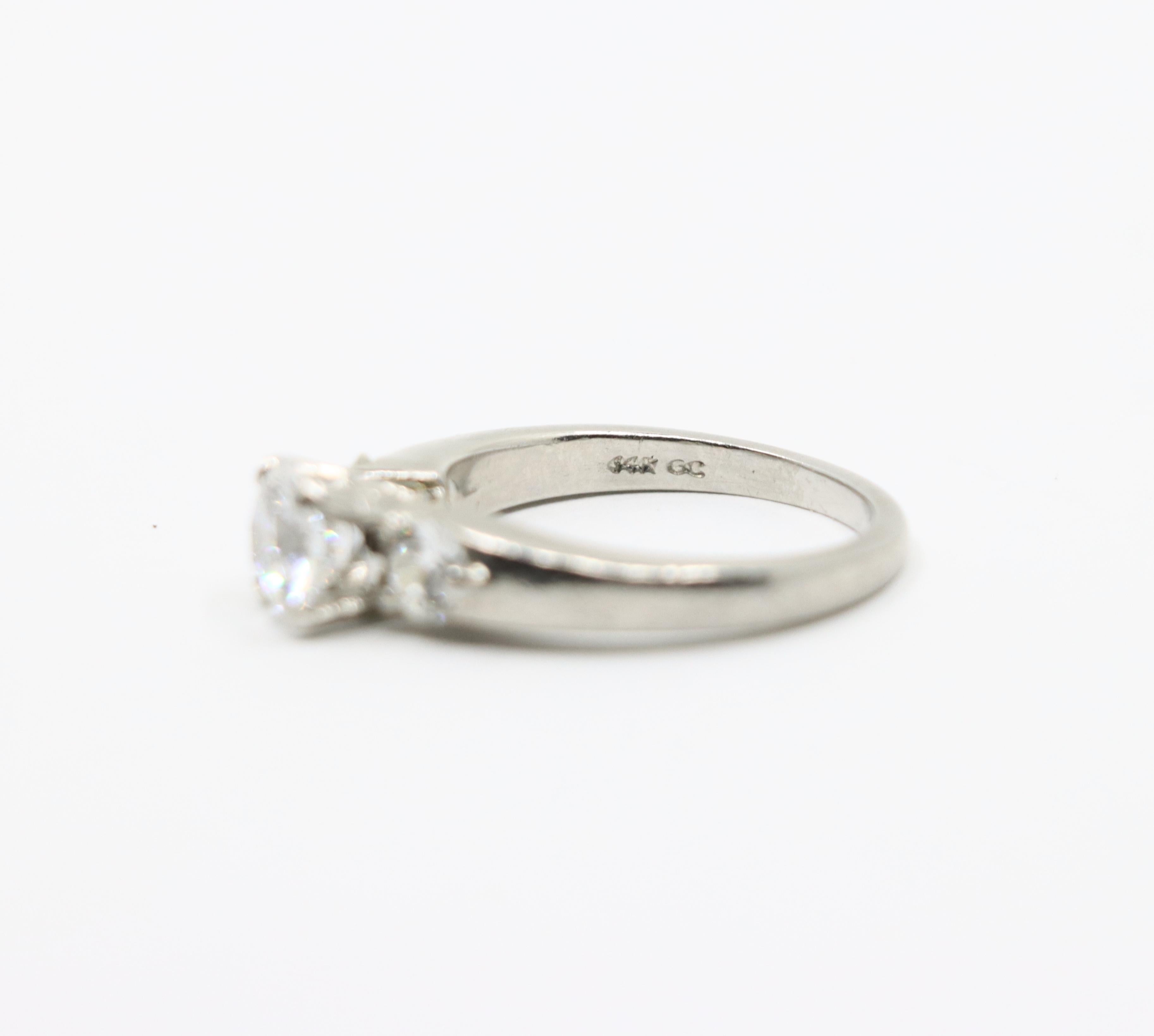 Platinum GIA Certified Diamond Ring For Sale 3