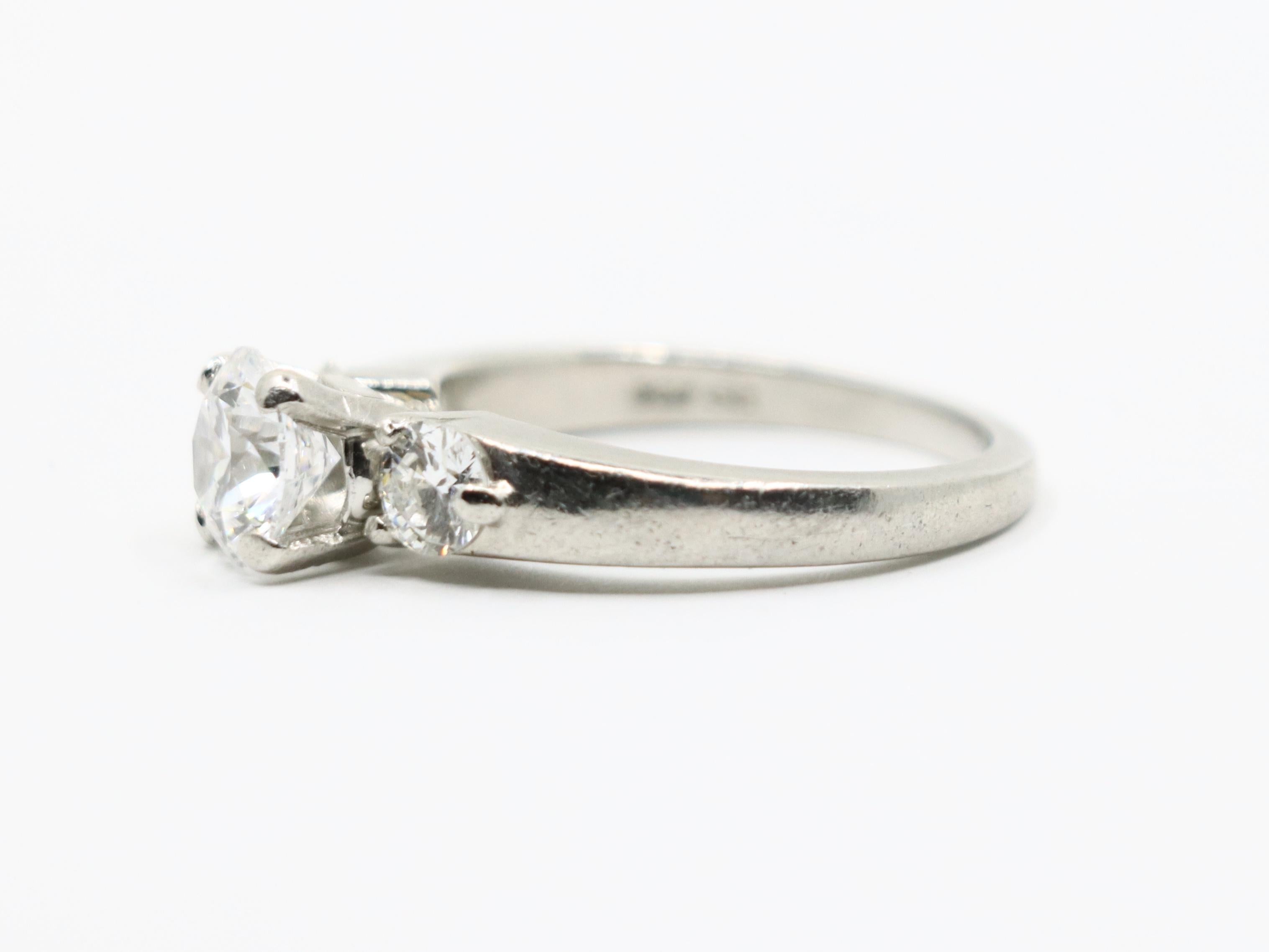 Platinum GIA Certified Diamond Ring For Sale 4