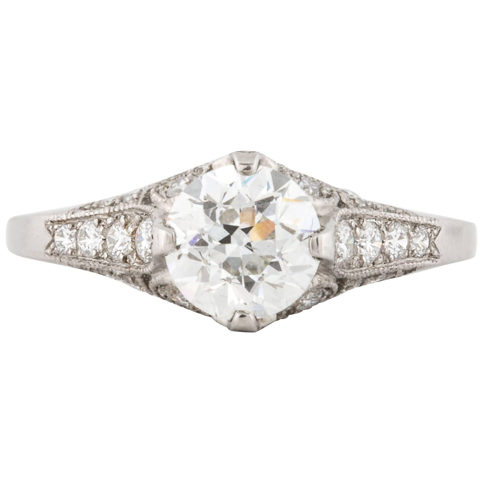 GIA Certified 0.98 Carat Diamond Engagement Ring in Platinum