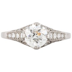 GIA Certified 0.98 Carat Diamond Engagement Ring in Platinum