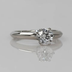 Platinum GIA Certified Diamond Solitaire Ring 0.77ct