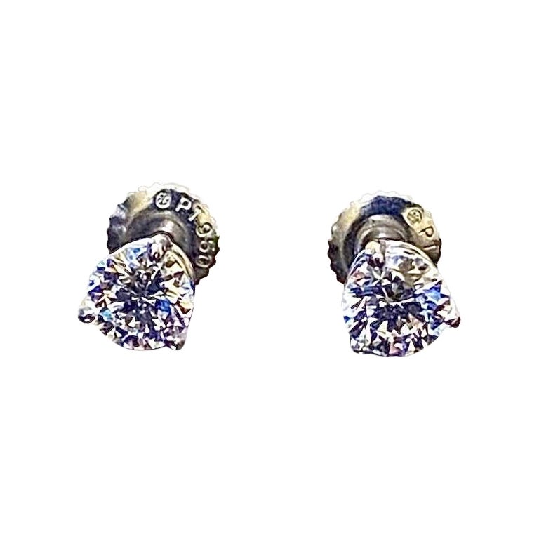 Platin GIA zertifiziert F Farbe und D Farbe 1,00 Karat Diamant-Ohrstecker
